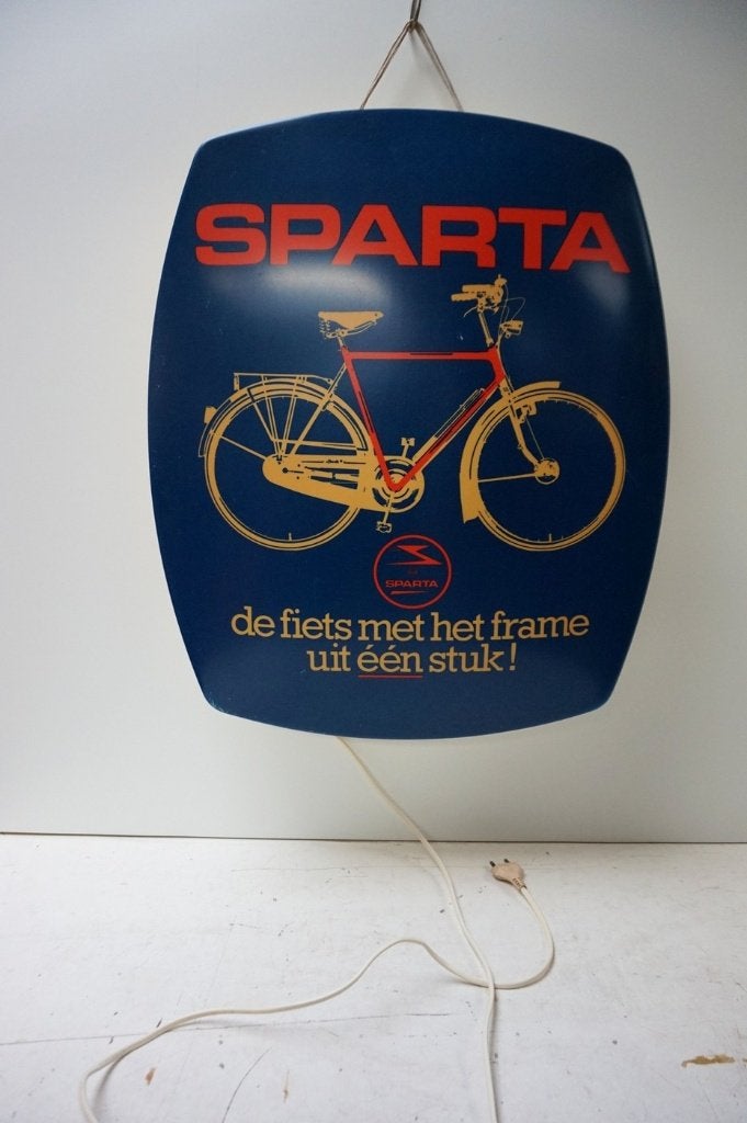 Vintage Sparta fietsen reclame lichtreclame/ lichtbak, Ophalen, Gebruikt