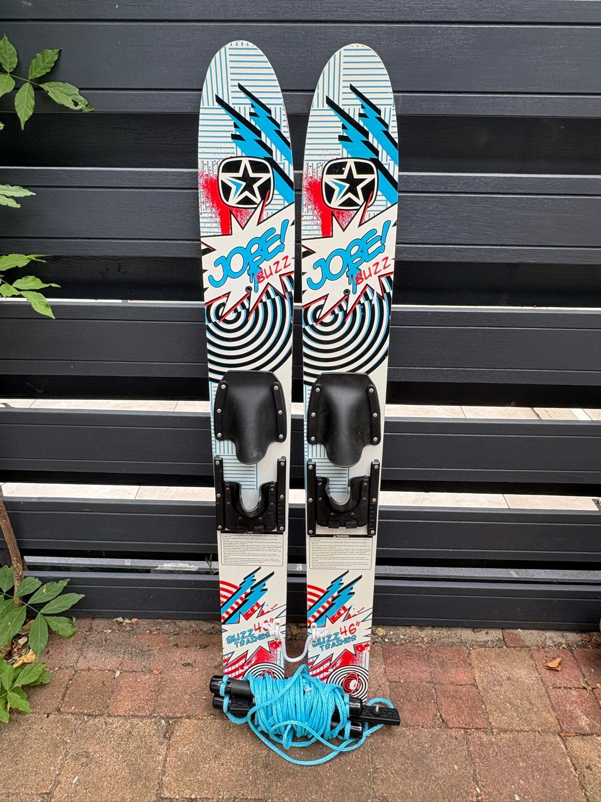 Jobe Buzz waterski's voor beginners, 120 cm, compleet, Watersport en Boten, Waterski's, Ophalen, Met skitouw, Gebruikt, Waterski's