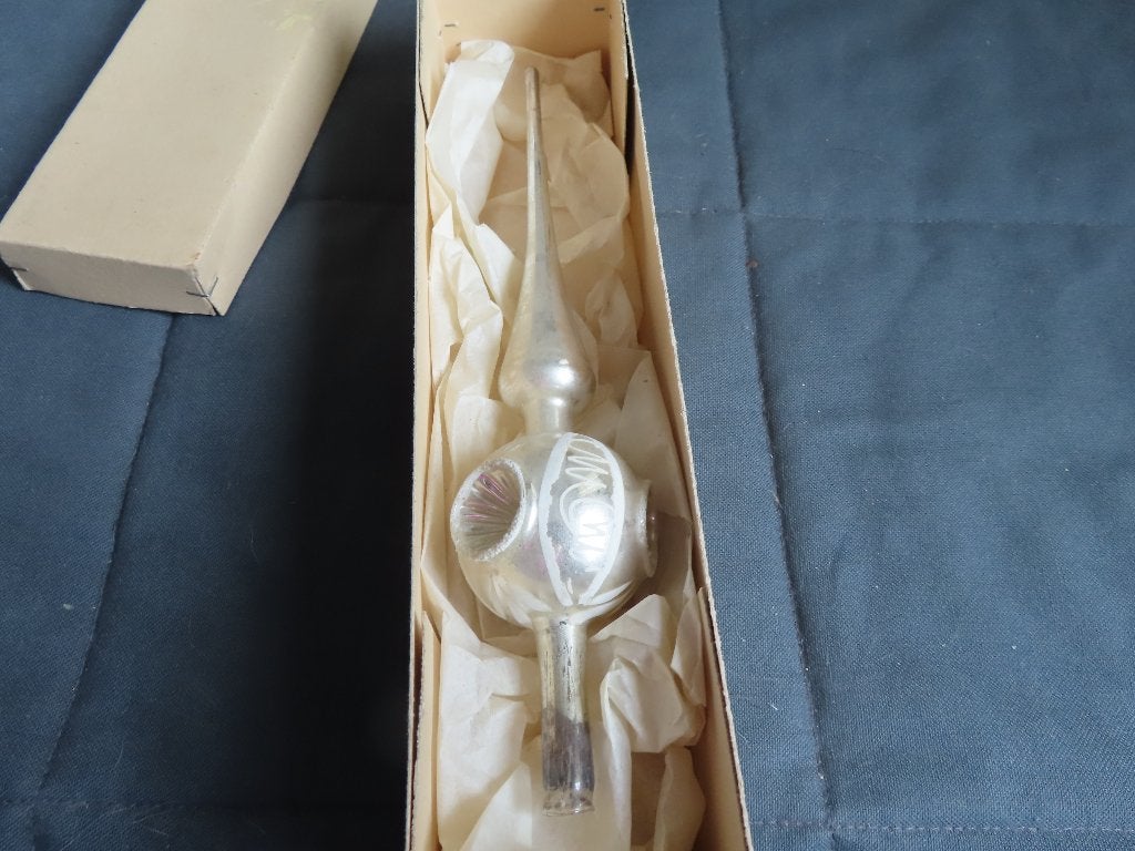 Kerst Piek zilverkleurig  glas, Ophalen of Verzenden, Gebruikt