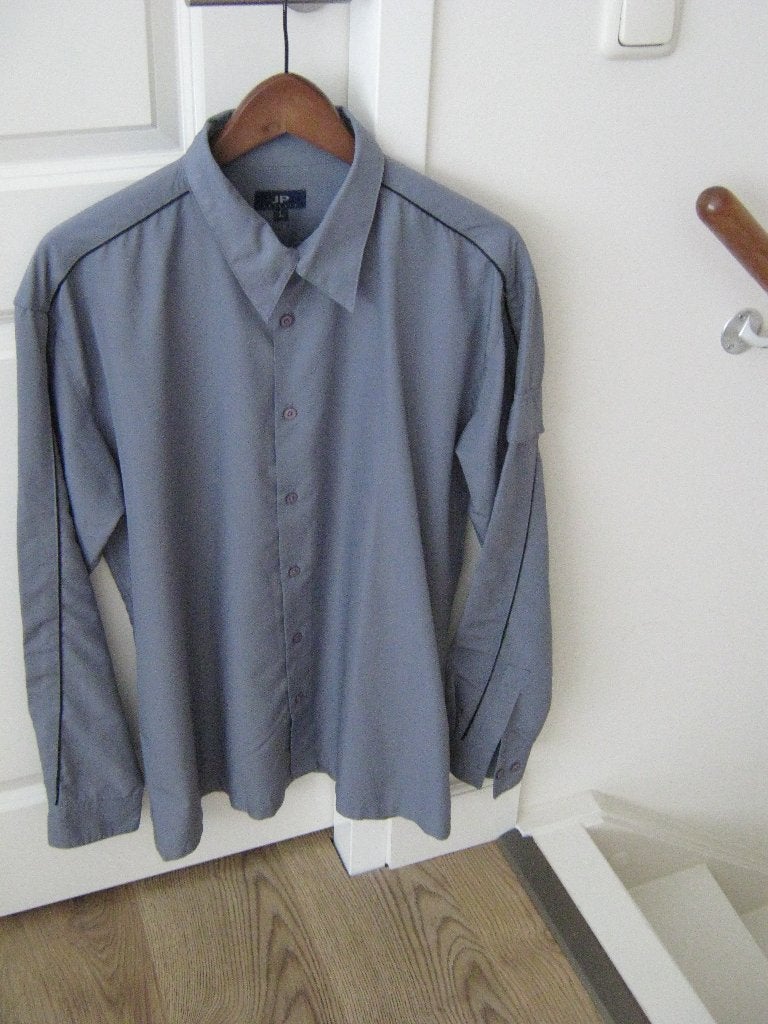 Blouse heren grijs, Kleding | Heren, Overhemden, Ophalen, Zo goed als nieuw, Grijs, Halswijdte 41/42 (L)