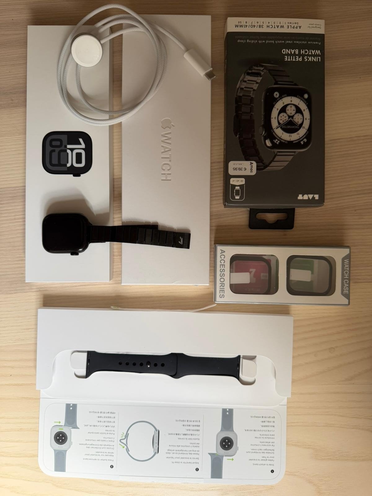 Apple Watch Series 10 Zwart 42 mm, Zwart, IOS, Ophalen of Verzenden, Zo goed als nieuw