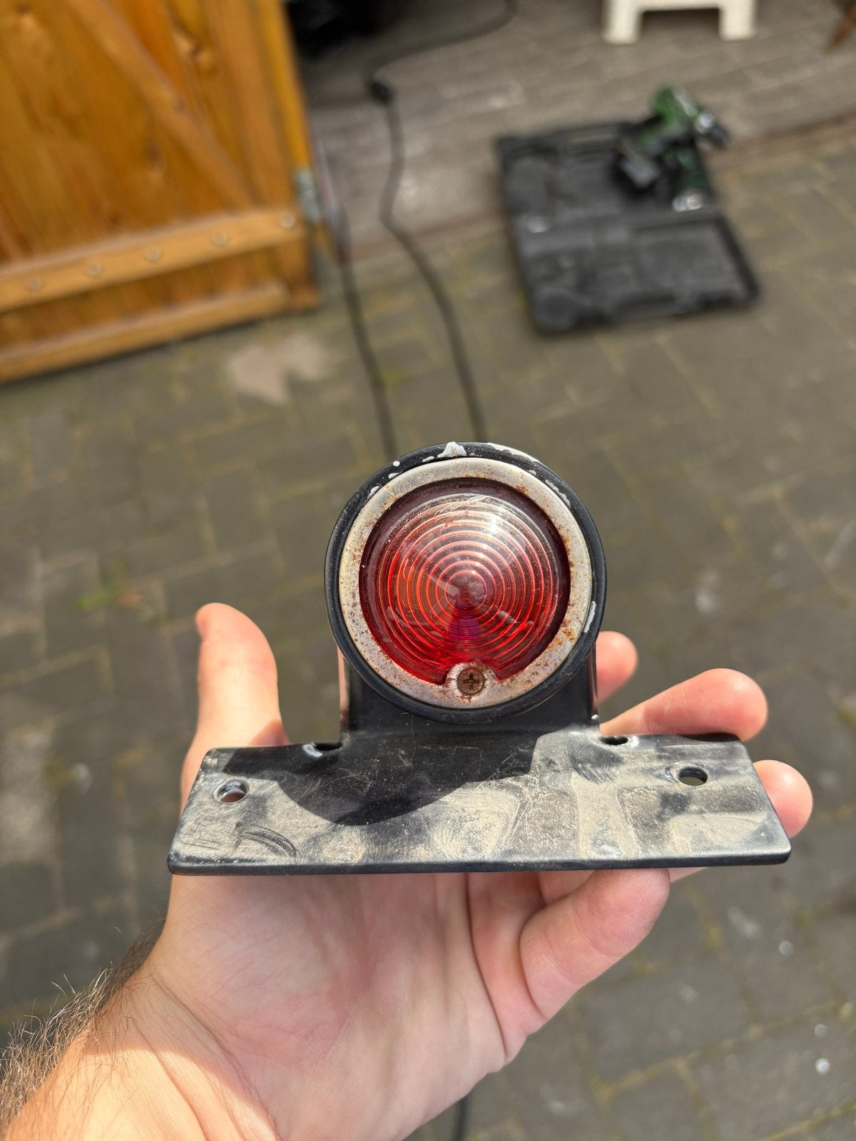 Vintage achterlicht met kentekenplaathouder, Motoren, Ophalen of Verzenden, Gebruikt