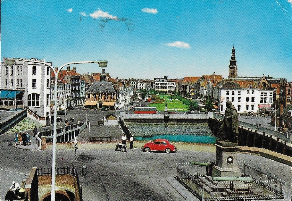 Q498 gelopen ansichtkaart panorama vlissingen, Ophalen of Verzenden, 1980 tot heden, Gelopen, Zeeland