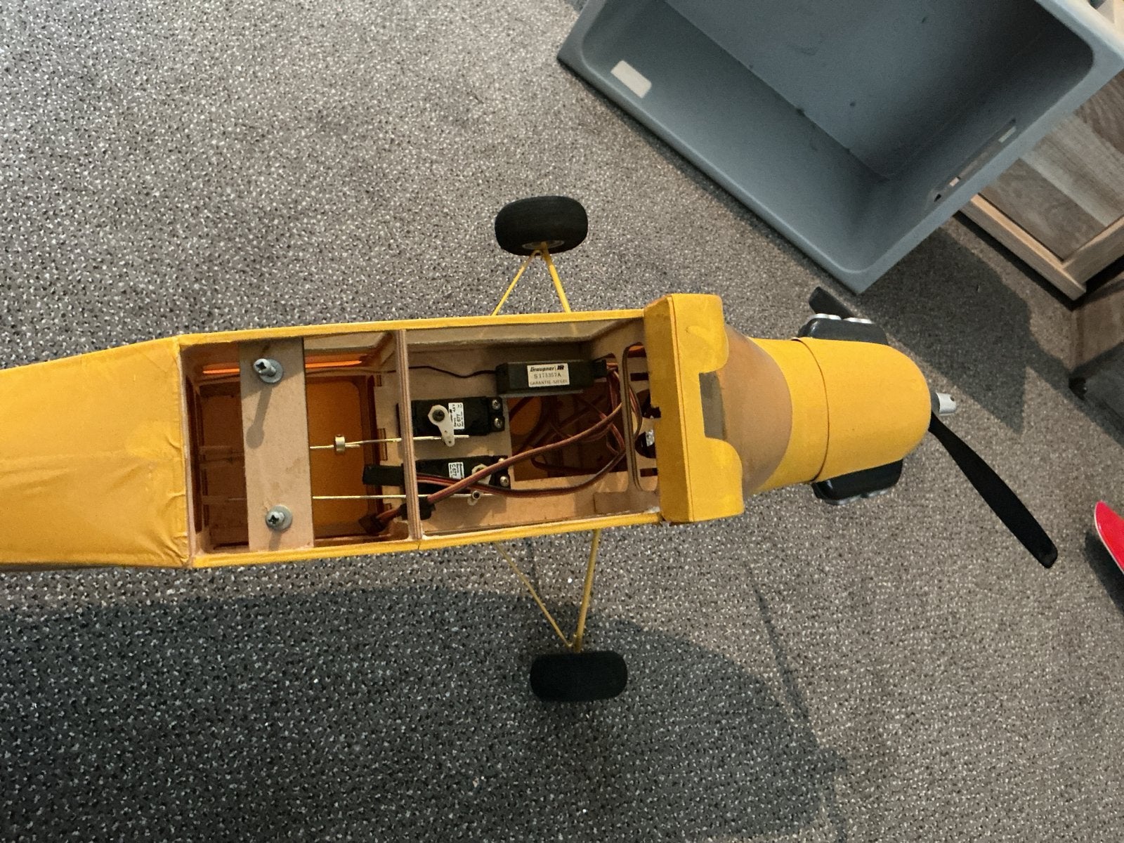 RC Vliegtuig Piper Cub - Geel Modelvliegtuig, Hobby en Vrije tijd, Ophalen of Verzenden, Gebruikt, Elektro
