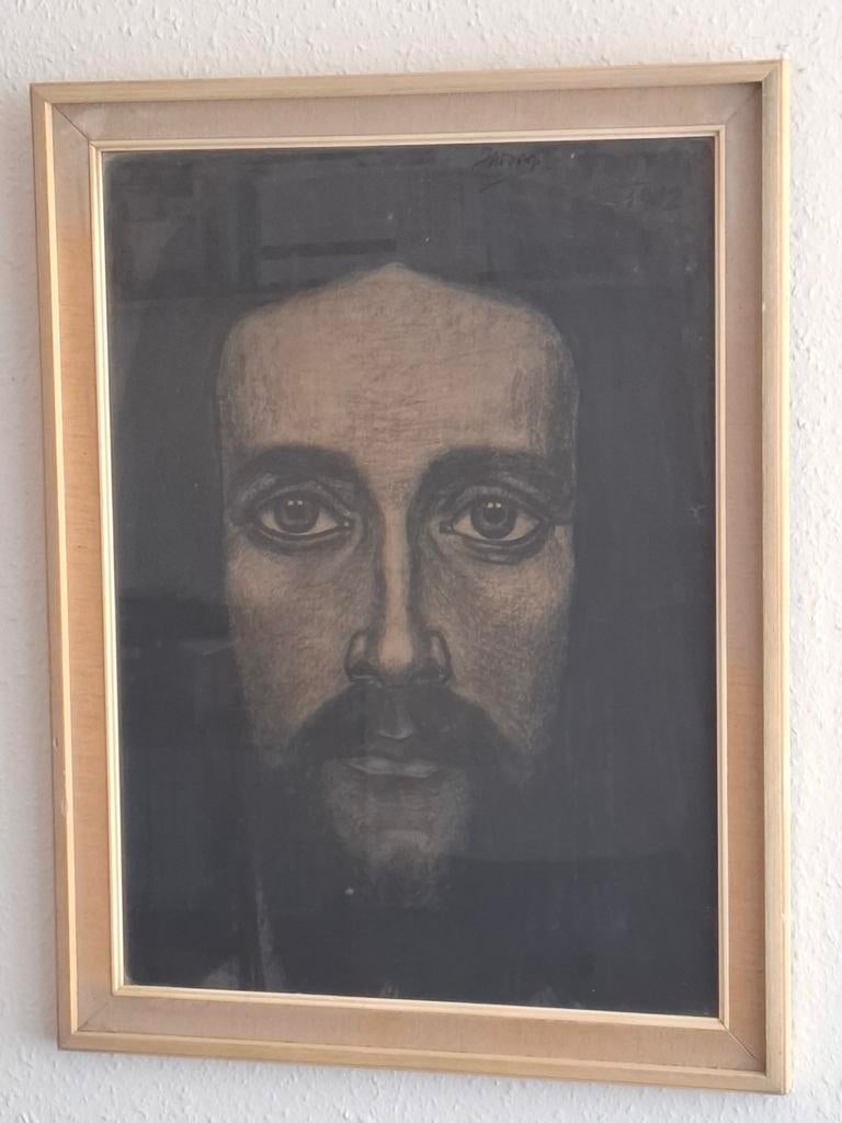 Jan Toorop gesigneerd 1912 Houtskool? In lijst met plexiglas, Ophalen of Verzenden