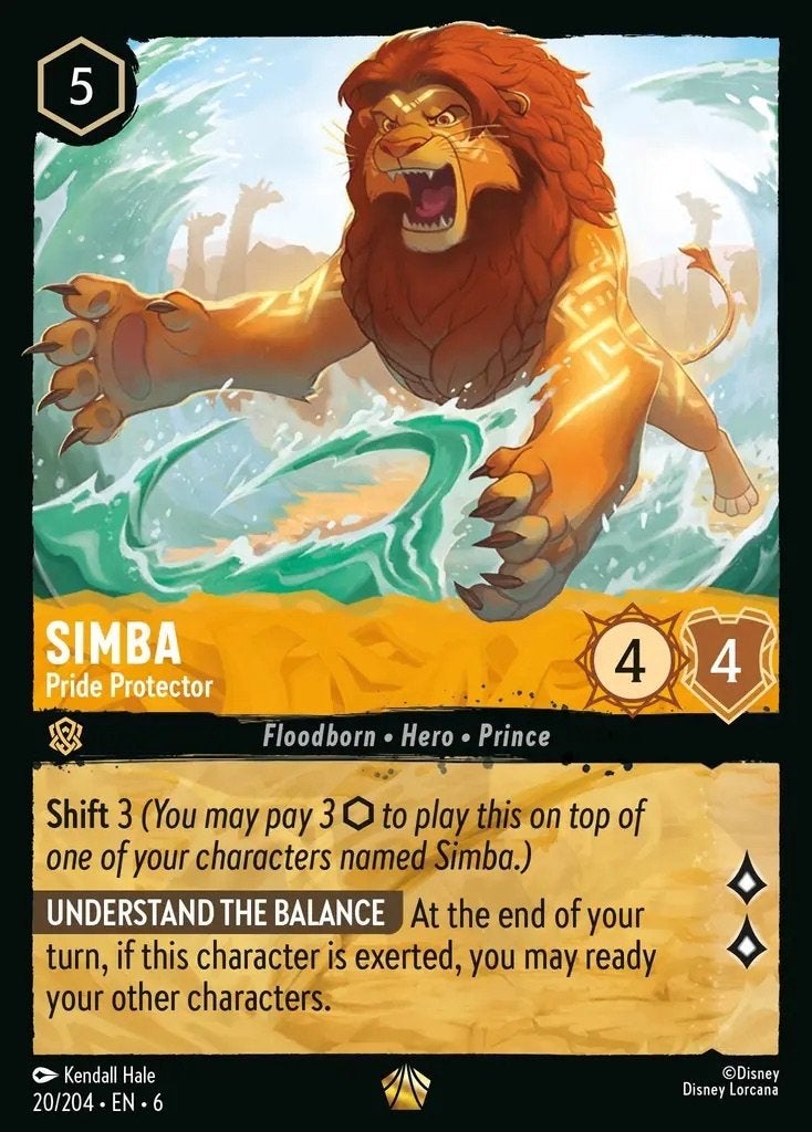 Disney Lorcana - Azurite Sea - 20 - Simba - Pride Protector, Ophalen of Verzenden, Nieuw, Losse kaart