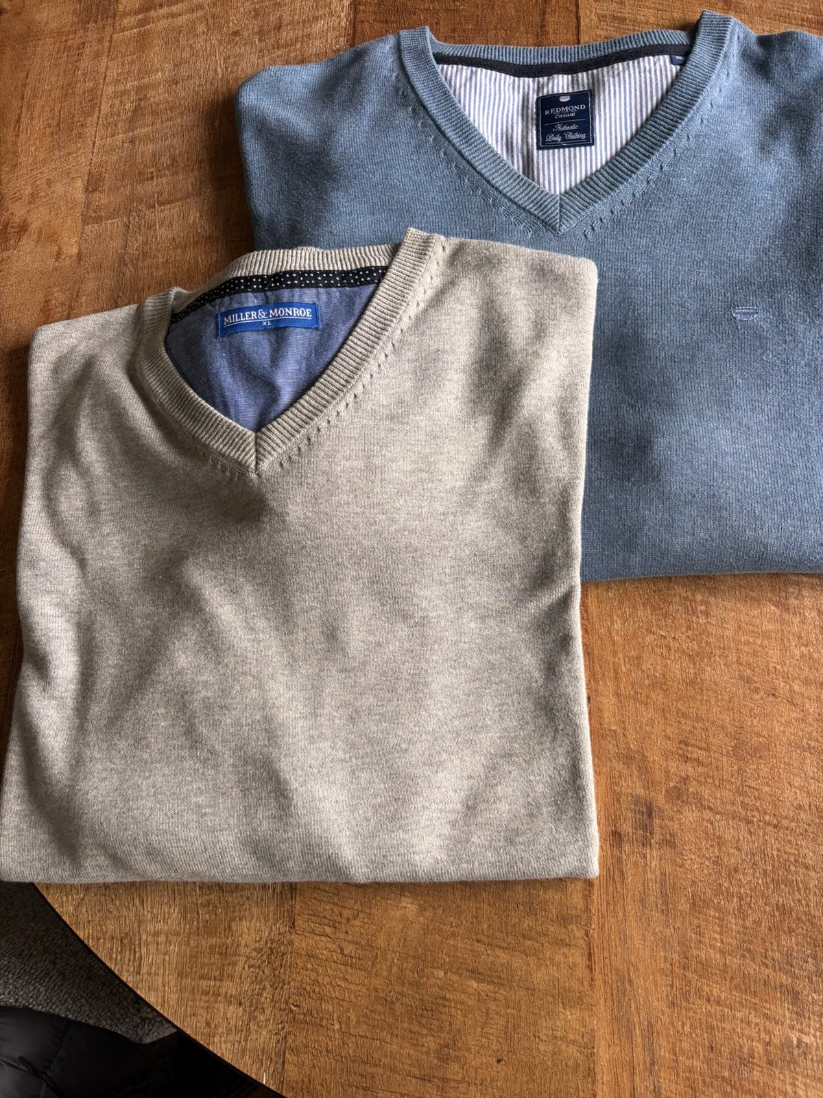 Set 2 stuks Heren truien maat XL kleur grijs/blauw, Ophalen of Verzenden, Gedragen, Maat 56/58 (XL), Blauw