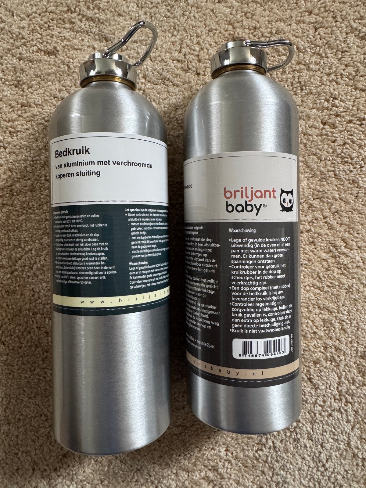 Briljant Baby Aluminium Bedkruik met Verchroomde Sluiting, Ophalen of Verzenden, Gebruikt