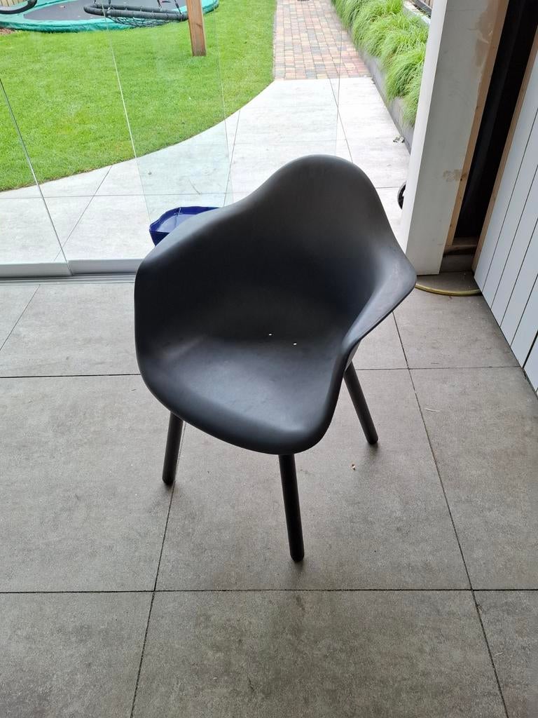 6 kuipstoeltjes - Zwart/Grijs kunststof, Huis en Inrichting, Ophalen, Kunststof, Gebruikt, Zwart