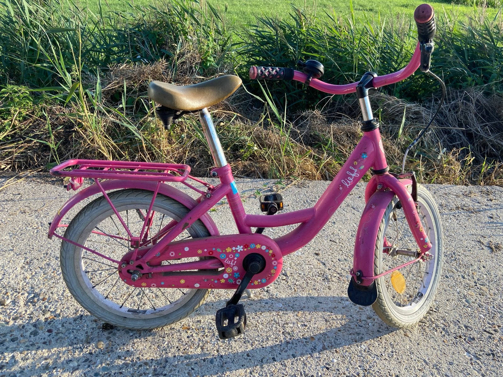 Roze kinderfiets 16 inch - merk Lief, Ophalen, Gebruikt, Terugtraprem, 16 tot 20 inch