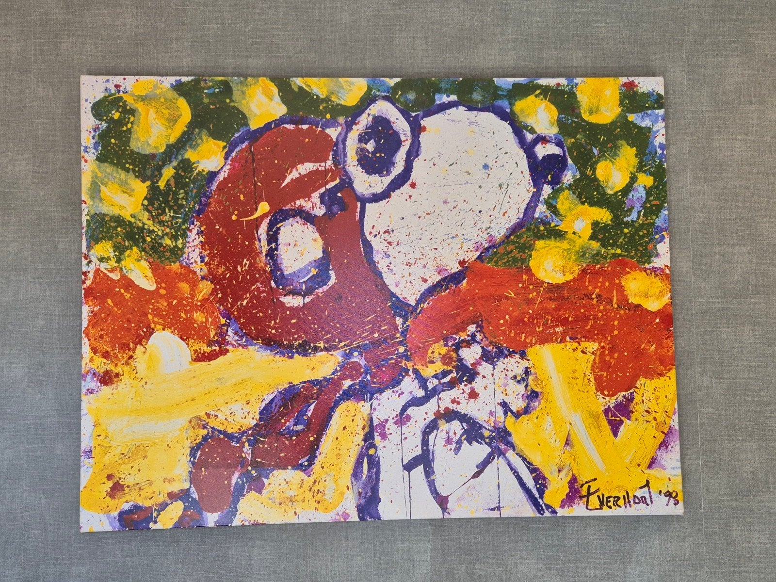 Snoopy Canvas  Everhardt 92 x 70 cm, Ophalen, Zo goed als nieuw, Deurposter of groter, Film en Tv