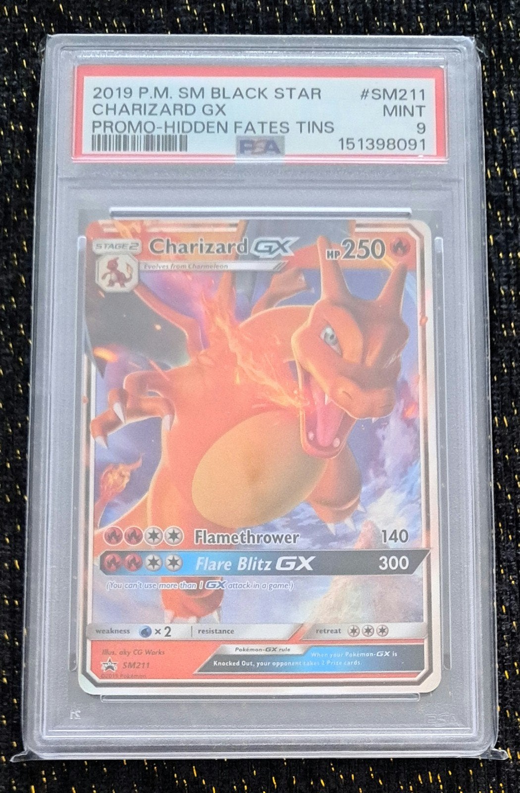 Charizard GX SM211 PSA 9, Ophalen, Zo goed als nieuw