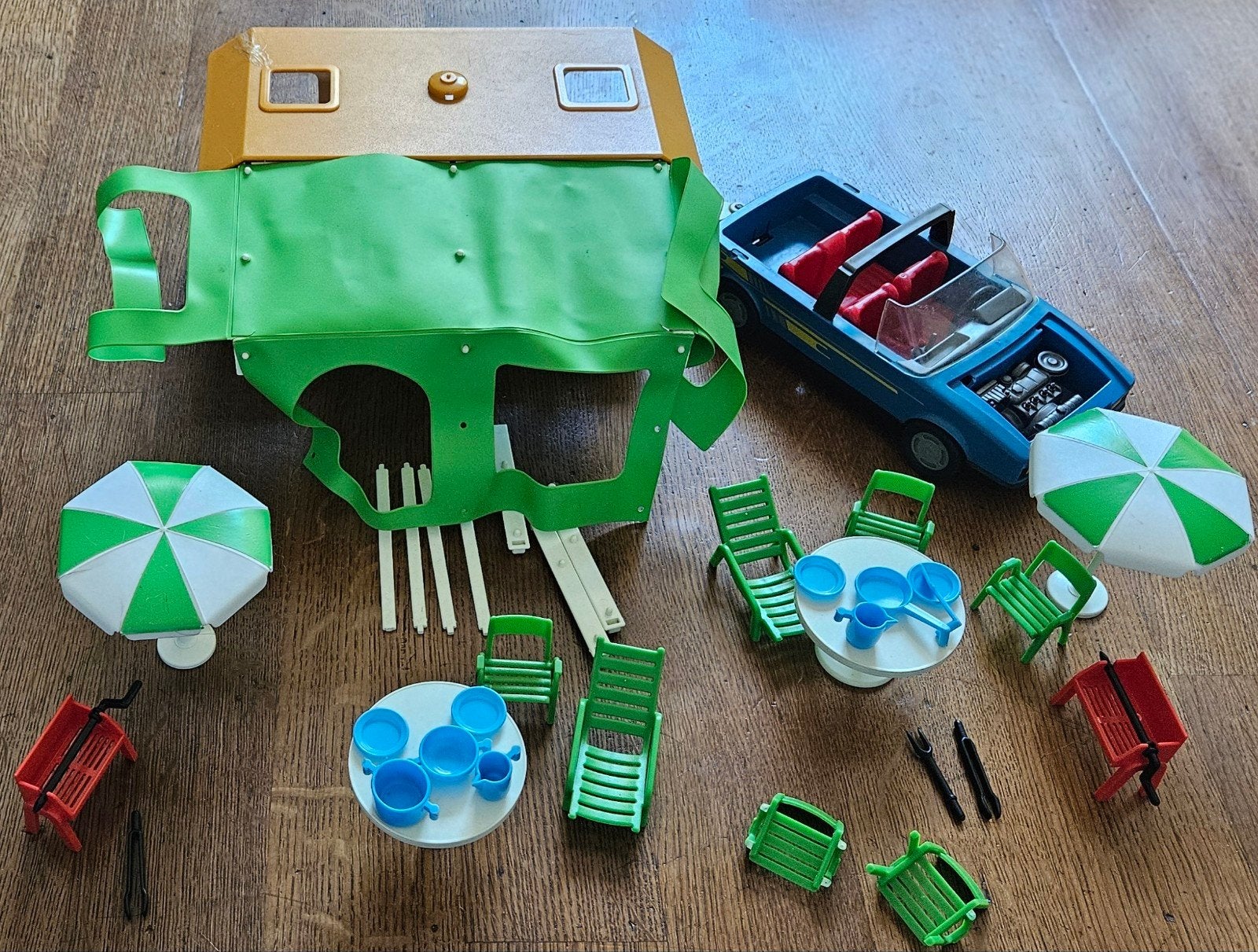 Playmobil Vintage Caravan met Tent en Auto, Ophalen of Verzenden, Gebruikt, Voertuig