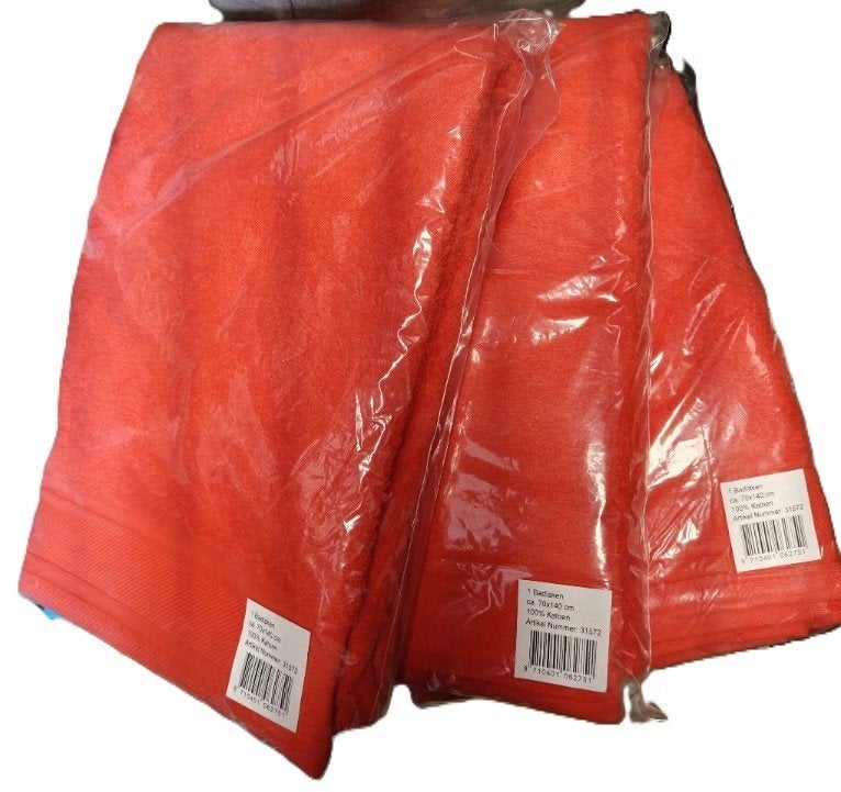 Nieuwe rode badlakens, 100% katoen (70x140 cm), Ophalen of Verzenden, Nieuw, Rood, Badlaken