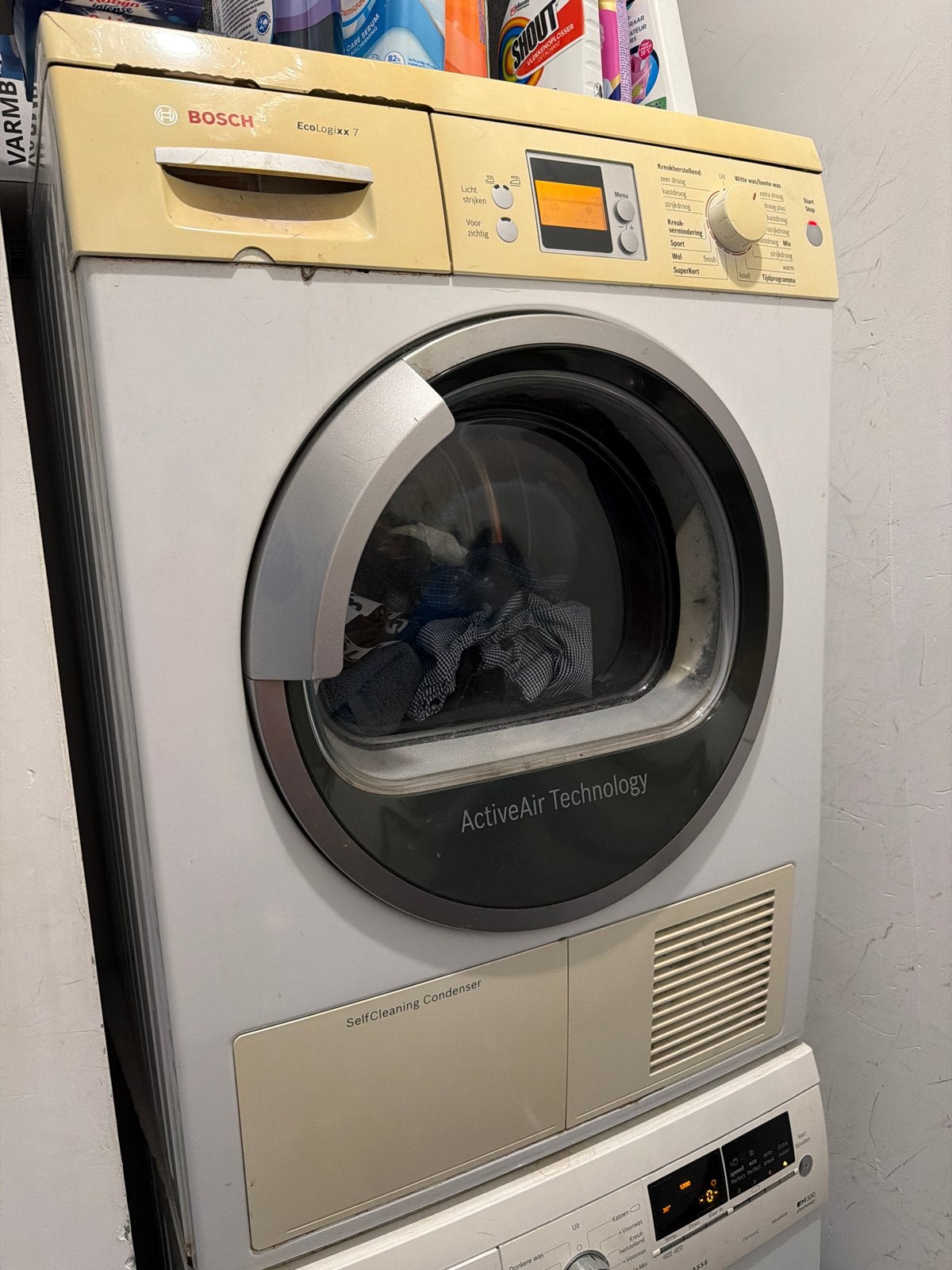 Droger Dryer Bosch Ecologixx 7 ActiveAir, Ophalen, 6 tot 8 kg, Gebruikt, Voorlader