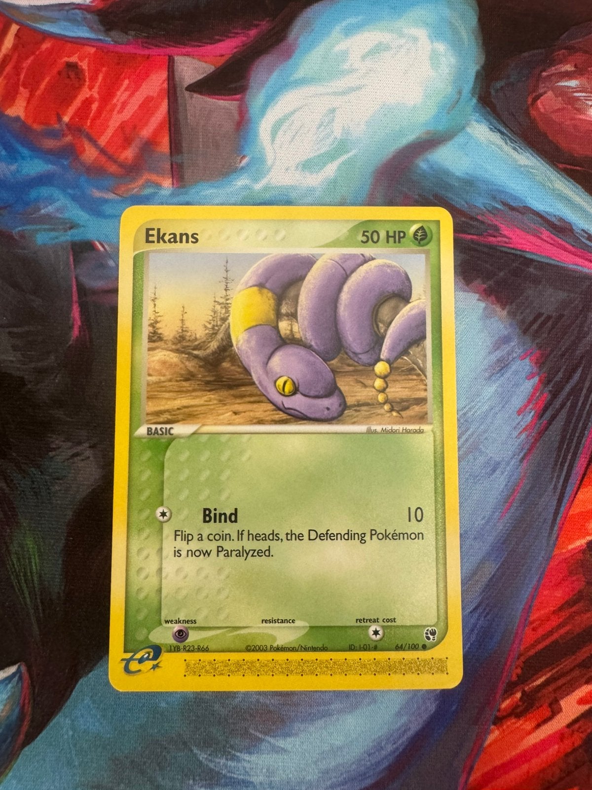 Pokémon kaarten Ekans #64, Ophalen of Verzenden, Zo goed als nieuw, Losse kaart
