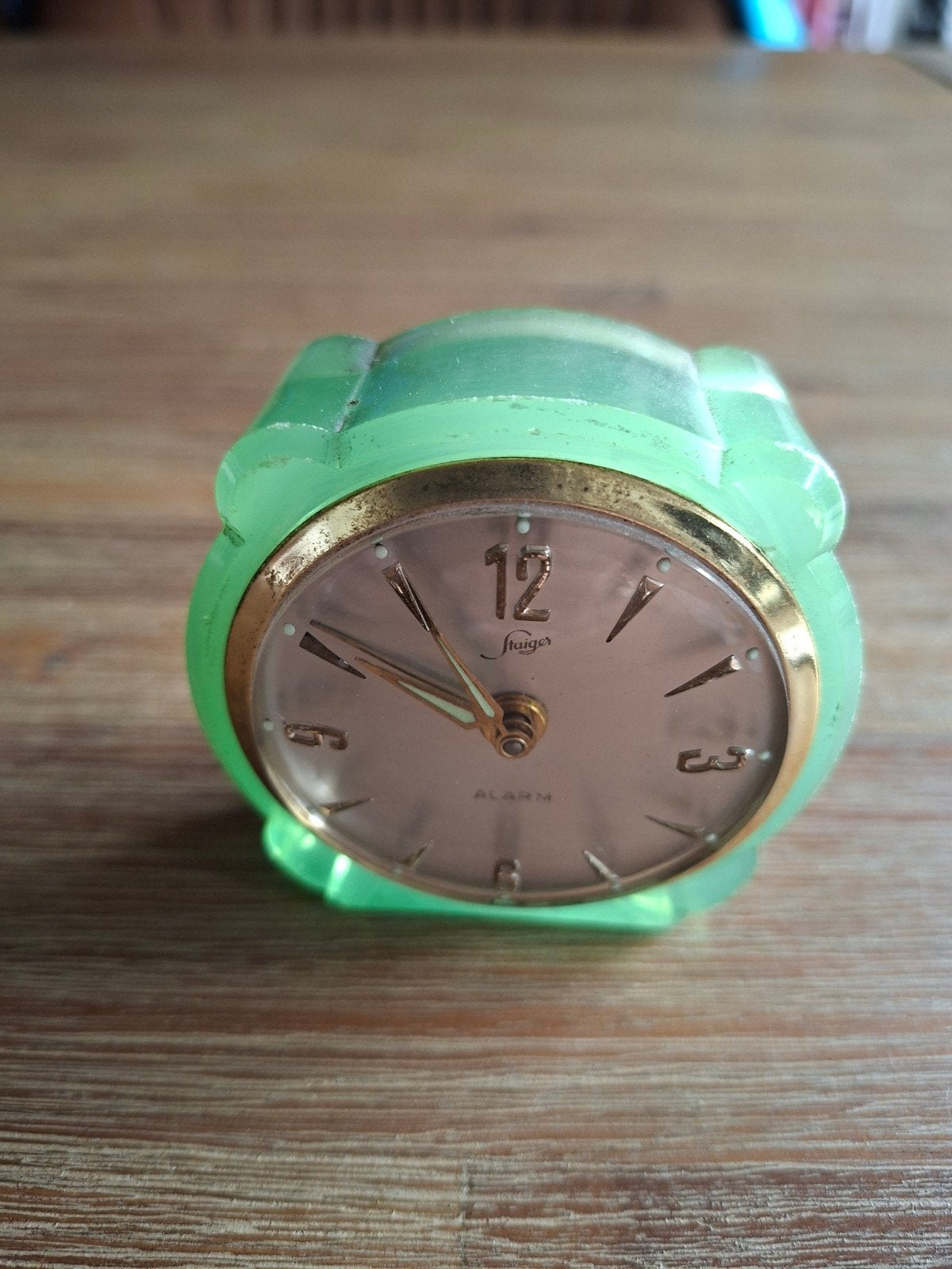 Vintage Staiger wekker - Groen kunststof, Ophalen of Verzenden