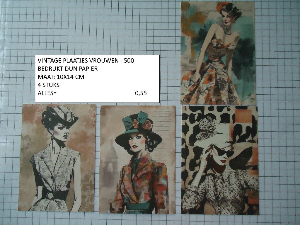 ⚠️nu 0,40: vintage plaatjes vrouw 500 ( alleen verzenden, Ophalen, Nieuw, Meerdere plaatjes