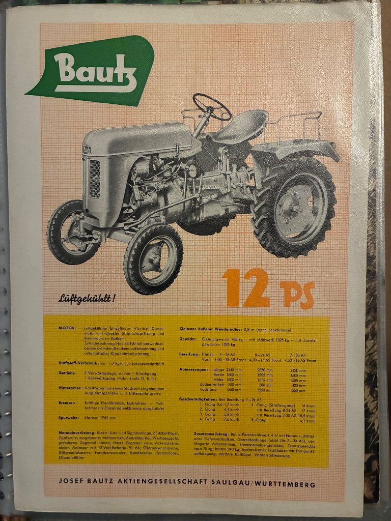 Aantal Bautz trekker tractor folder brochure, Ophalen of Verzenden, Gelezen