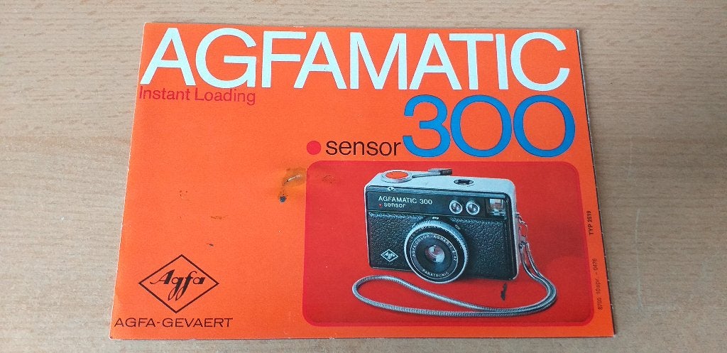 314 - Gebruiksaanwijzing Agfamatic sensor 300, Ophalen of Verzenden, 1960 tot 1980, Fototoestel
