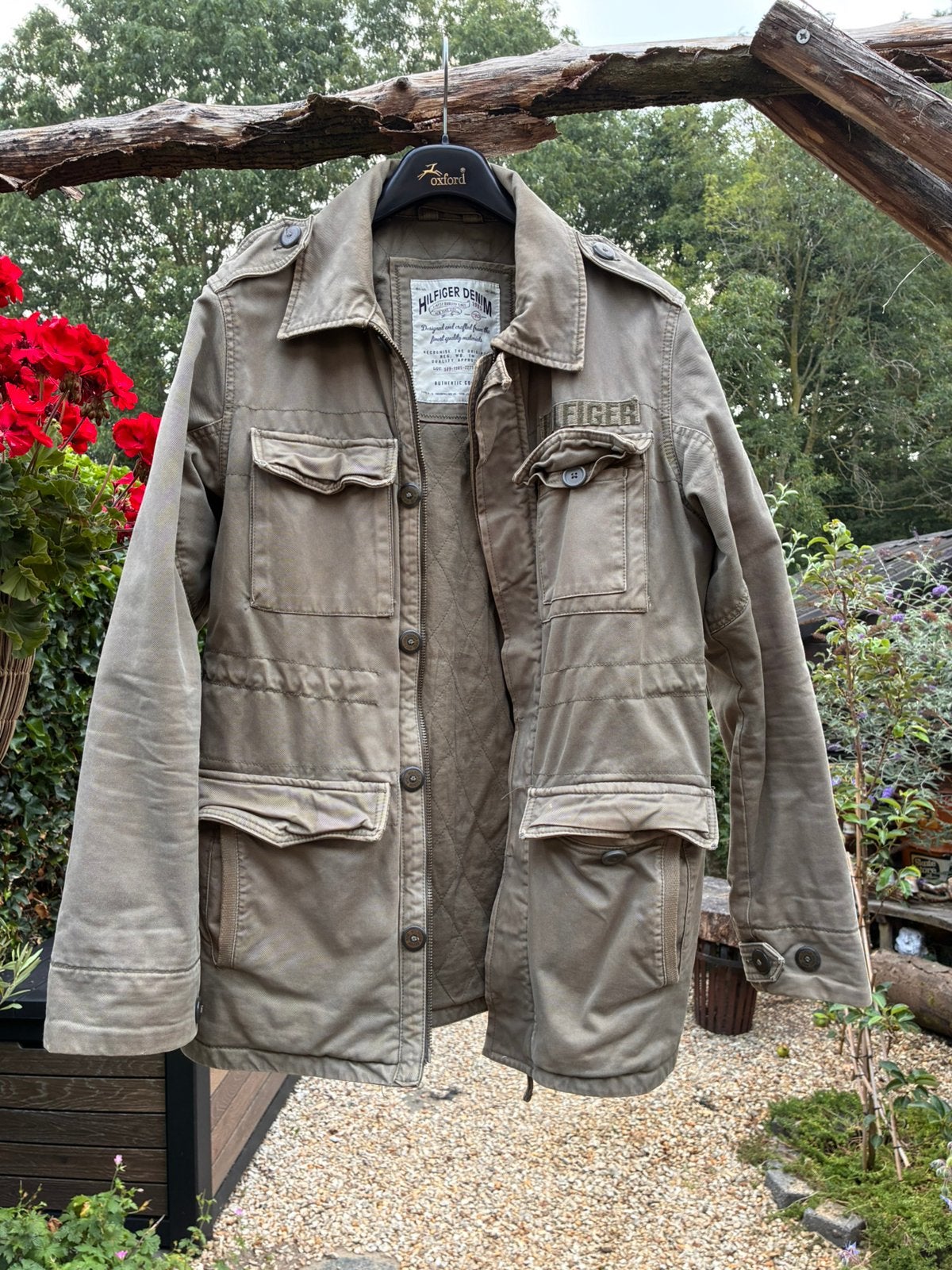 M65 jas van Hilfiger Denim maat L, Ophalen of Verzenden, Gedragen, Maat 52/54 (L), Groen