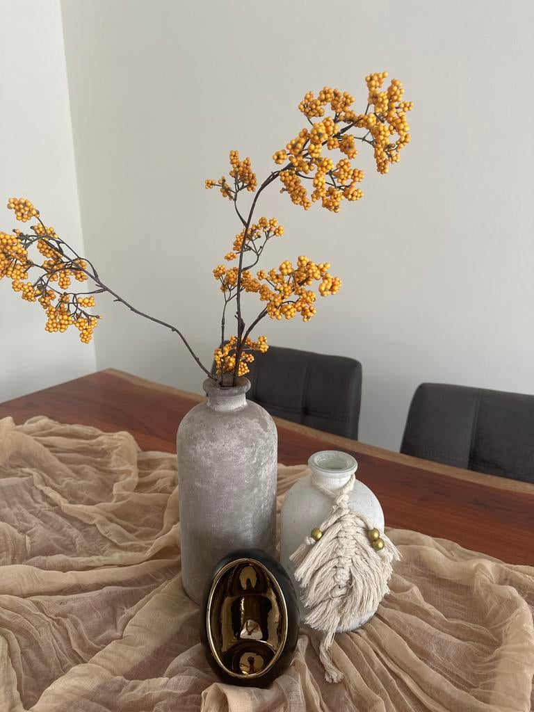 Decoratieve vazen set met gouden Boeddha beeldje, Ophalen, Steen, Overige kleuren, Zo goed als nieuw
