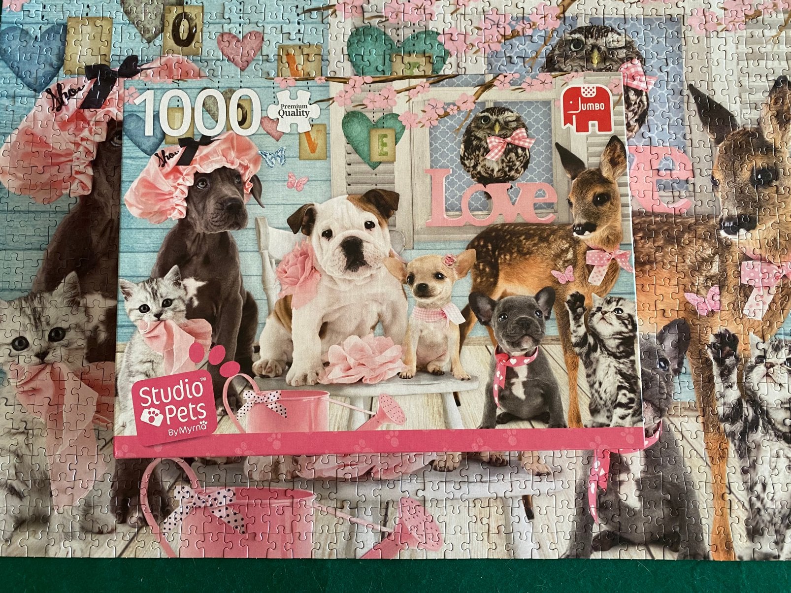 Jumbo puzzel studio pets 1000 stukjes, Ophalen of Verzenden, 500 t/m 1500 stukjes, Zo goed als nieuw, Legpuzzel