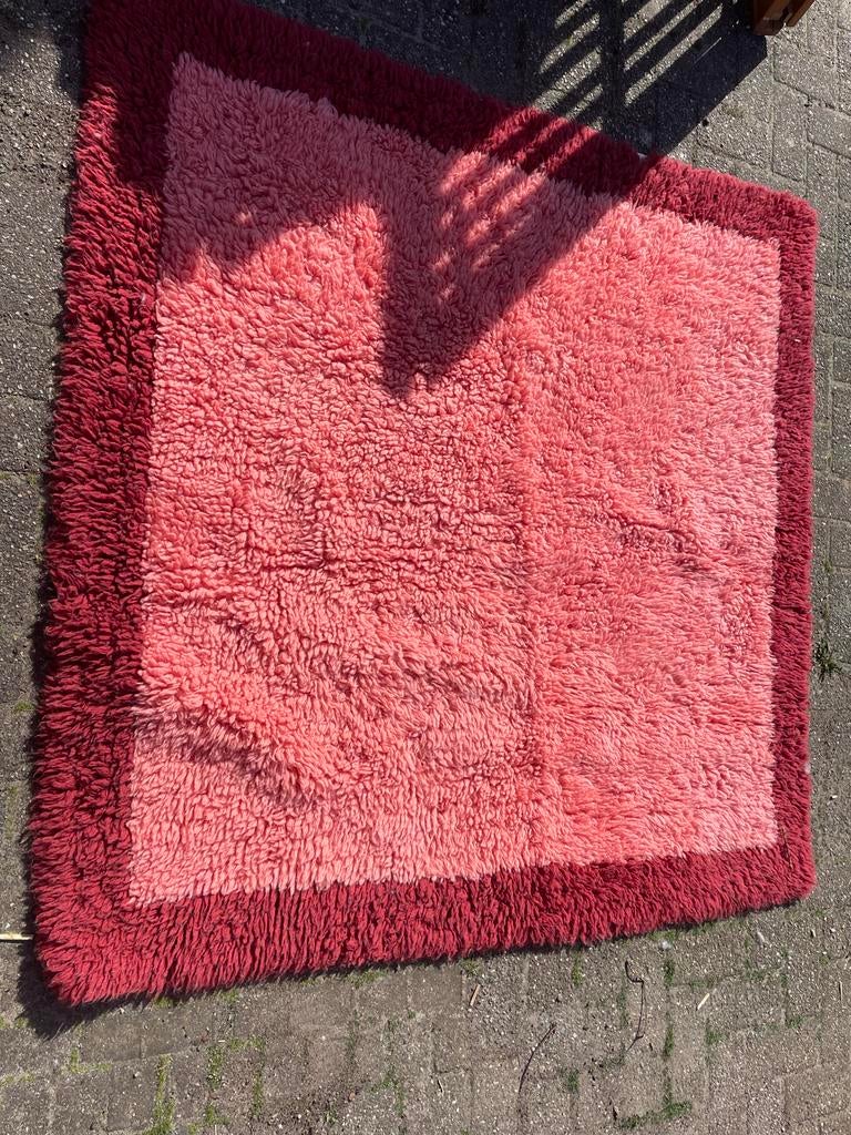 Handgeweven Vloerkleed Vinnie - Rood/Roze, Gebruikt, 100 tot 150 cm, Ophalen of Verzenden, Rechthoekig