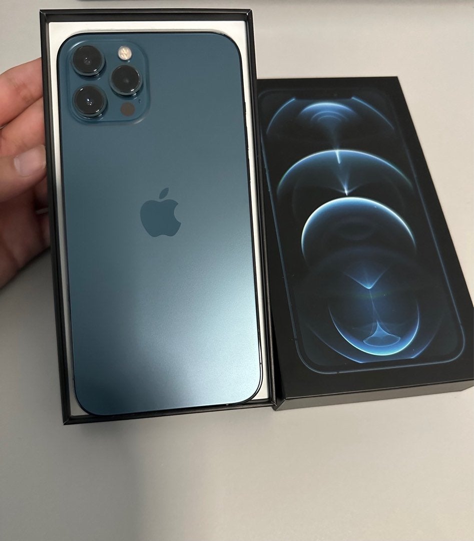 iPhone 12 Pro Max Pacific Blue 256gb & AirPods 3, Telecommunicatie, Mobiele telefoons | Apple iPhone, 80 %, Blauw, IPhone 12 Pro Max