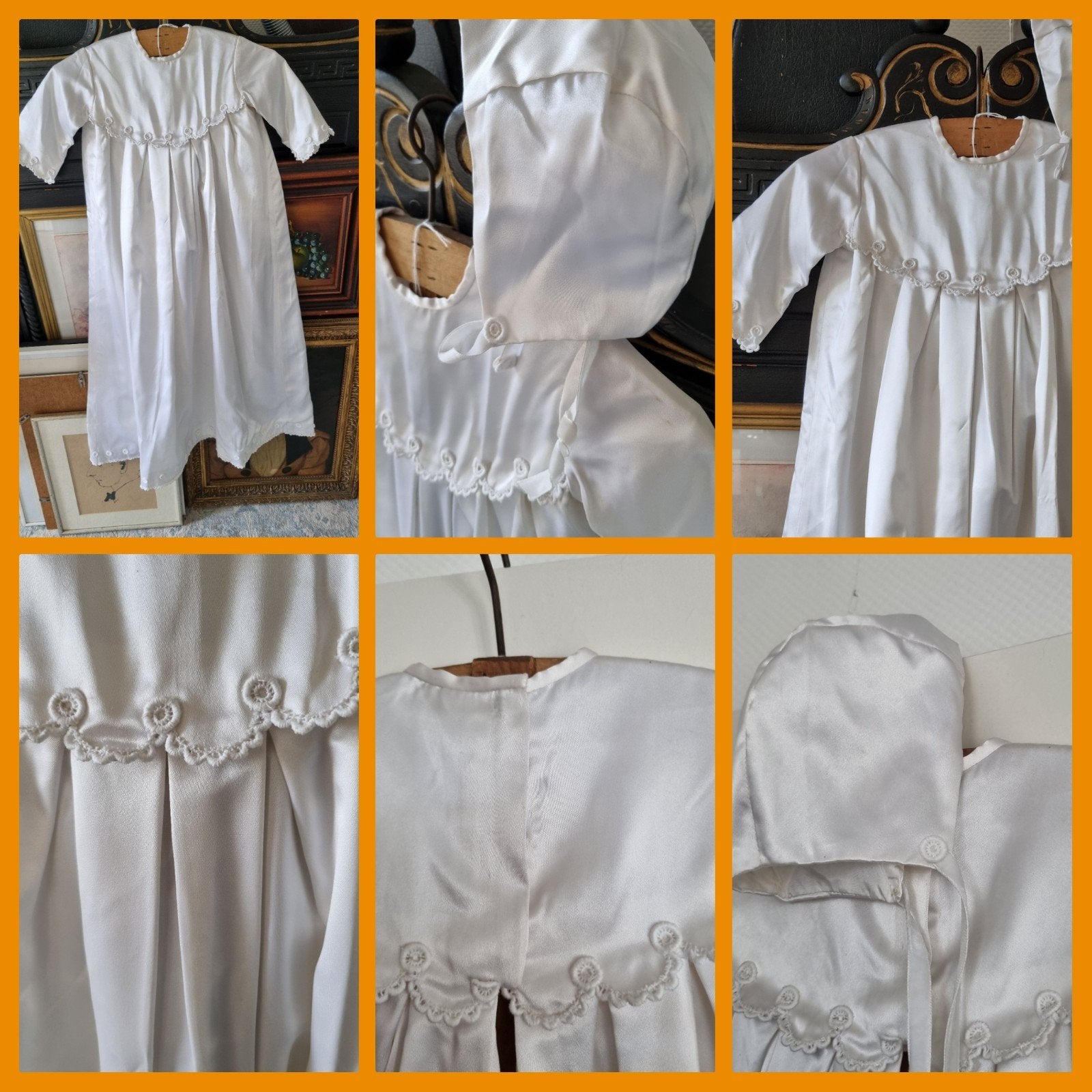 brocante Doopjurkje en muts, Ophalen of Verzenden