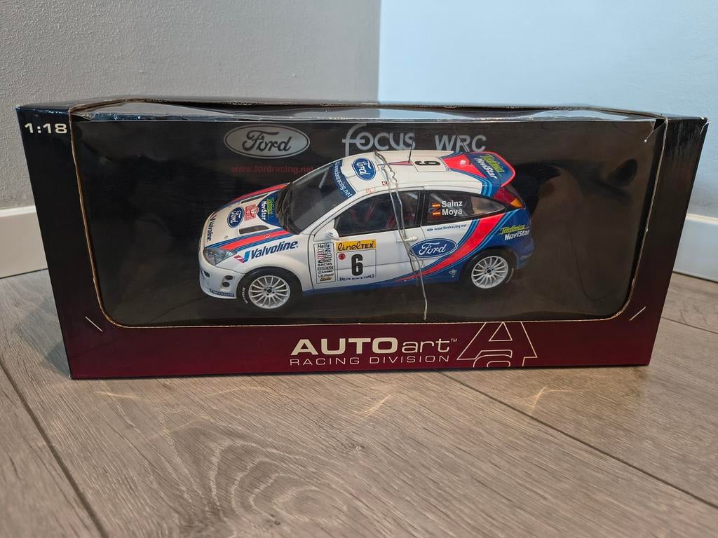Autoart Ford Focus WRC Monte Carlo 2000 Sainz Moya 1:18 OVP, Hobby en Vrije tijd, Modelauto's | 1:18, Ophalen of Verzenden, Zo goed als nieuw
