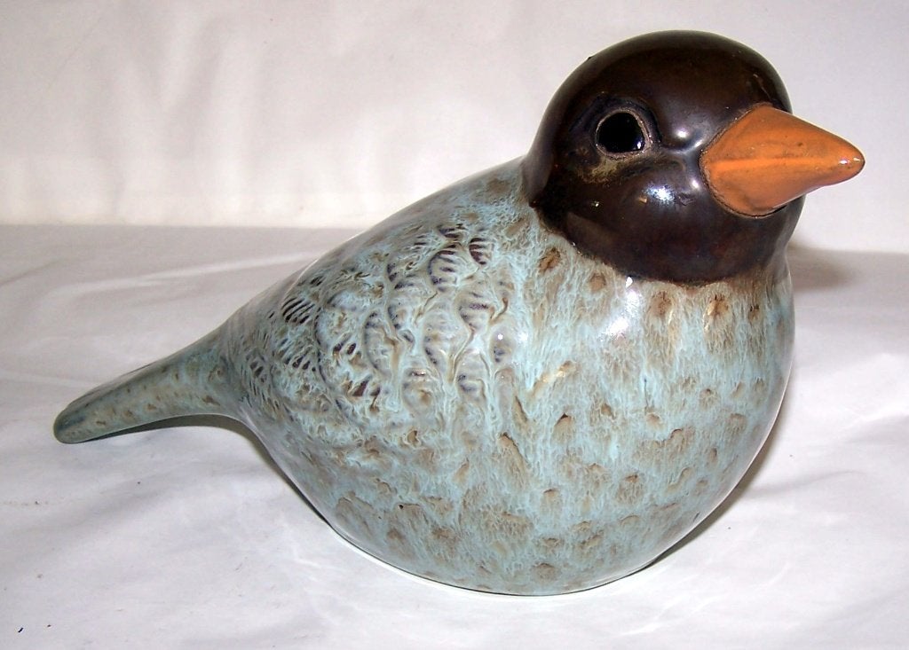 Prachtige keramische vogel decoratie - Blauw/Bruin. Nieuw., Ophalen of Verzenden, Nieuw, Dier