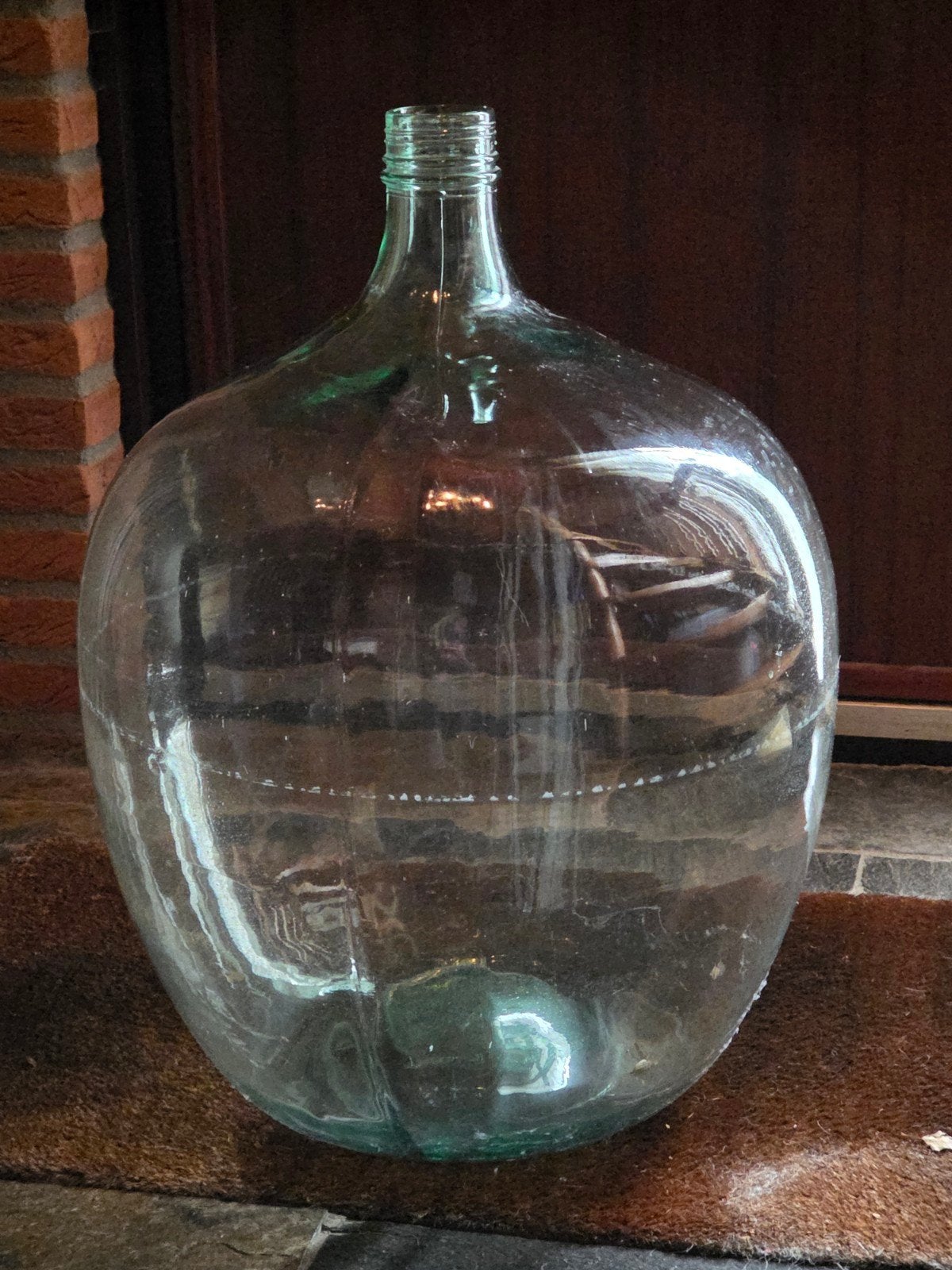 Grote vintage glazen gistfles - >60cm hoog!, Ophalen