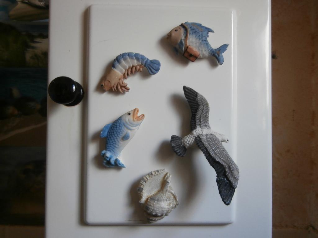 beeld Koelkastmagneten magneet zee vis schelp meeuw figuur, Ophalen of Verzenden, Zo goed als nieuw, Dier