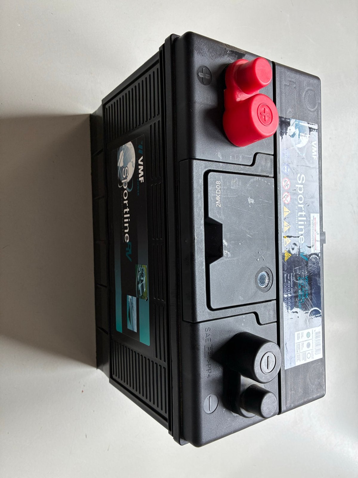 VMF Sportline RV VDC31M 12V 105Ah 800 SAE accu incl. accubak, Ophalen of Verzenden, Gebruikt, Universele onderdelen