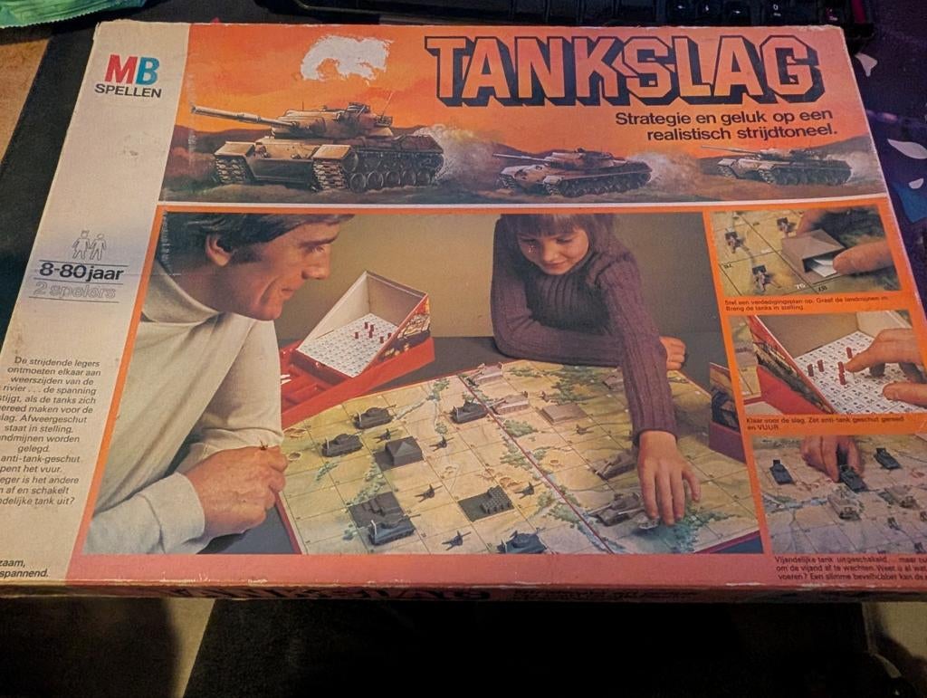MB Spellen Tankslag Bordspel - Strategie en Geluk, Een of twee spelers, Ophalen of Verzenden, Gebruikt, MB Spellen