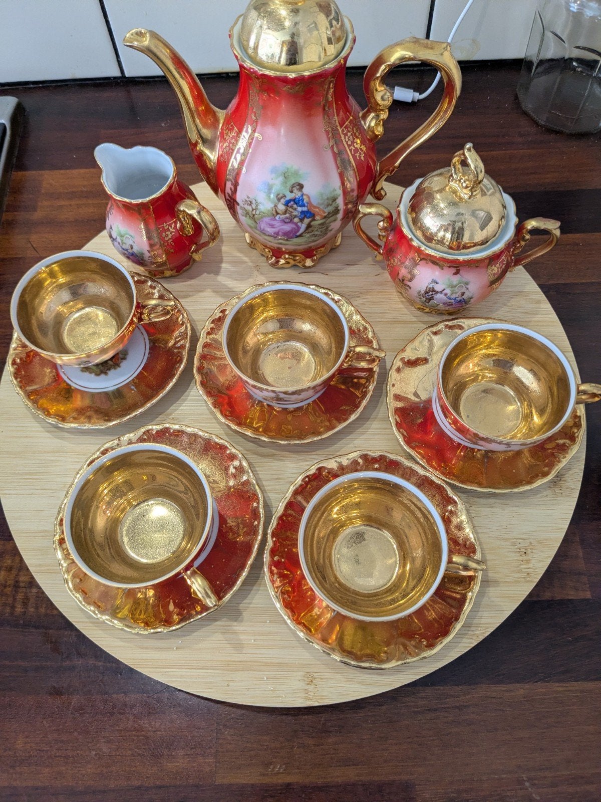 Antiek Rieber Bavaria Porseleinen Koffieservies, Antiek en Kunst, Antiek | Servies compleet, Ophalen