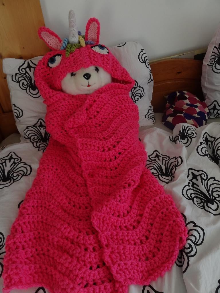 eenhoorn deken hooded blanket, Ophalen of Verzenden, Nieuw, 100 cm of meer, Deken