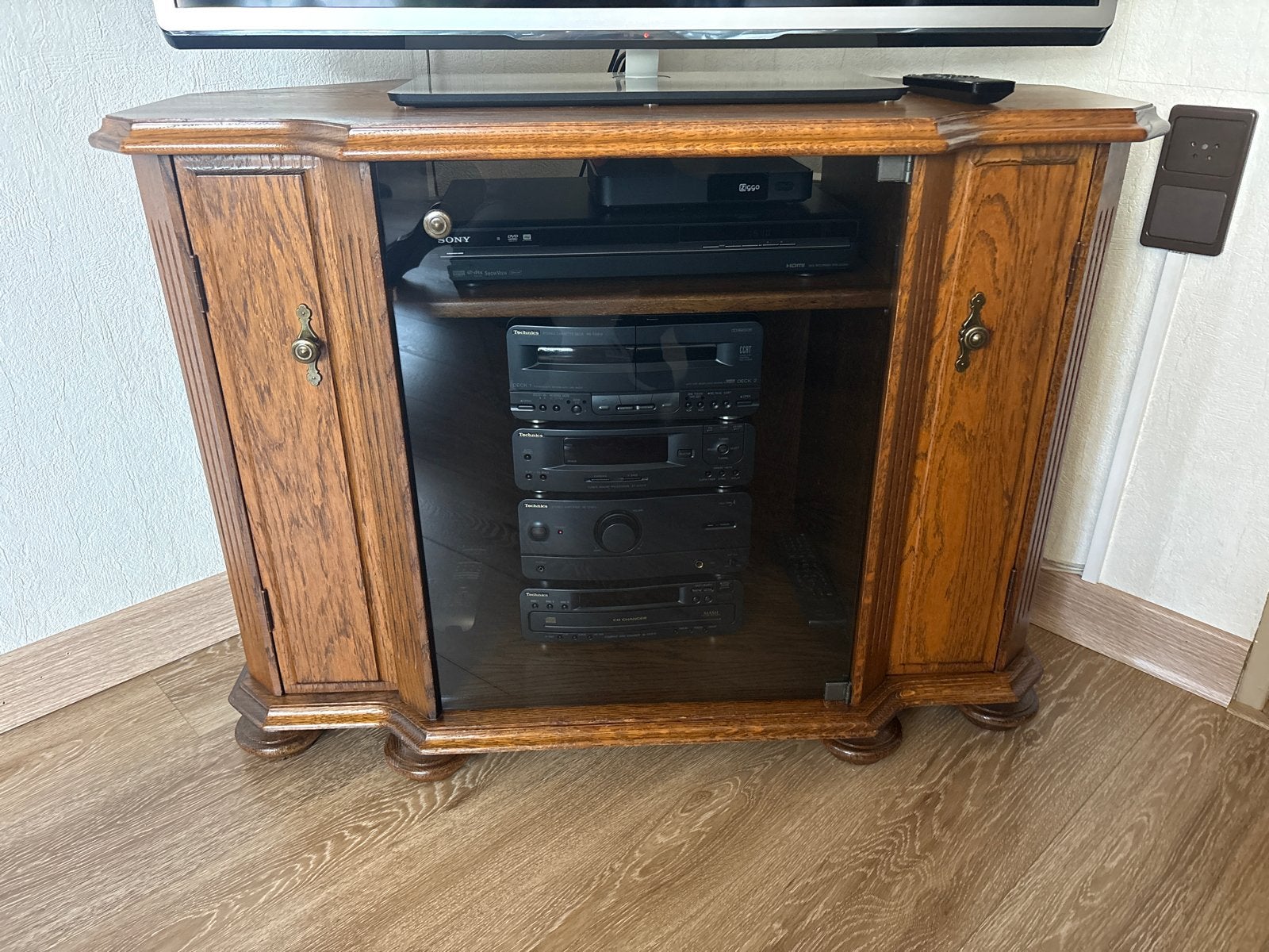 Hoek TV Kast van Stevig Hout, Ophalen, Gebruikt, 50 tot 100 cm, Minder dan 100 cm