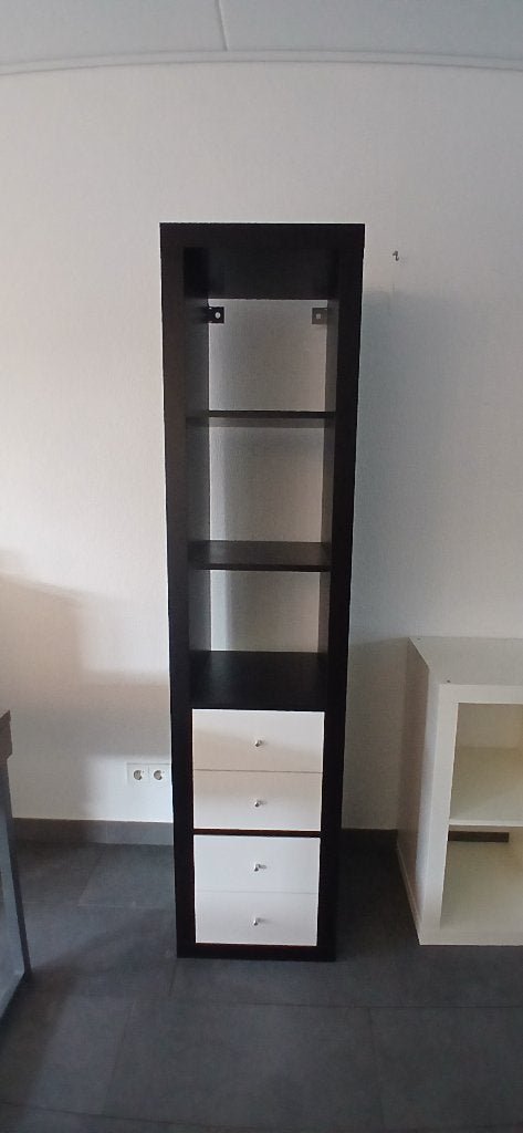 IKEA Kallax 1x4 met lades, Ophalen, 50 tot 100 cm, Zo goed als nieuw, Met lade(s)