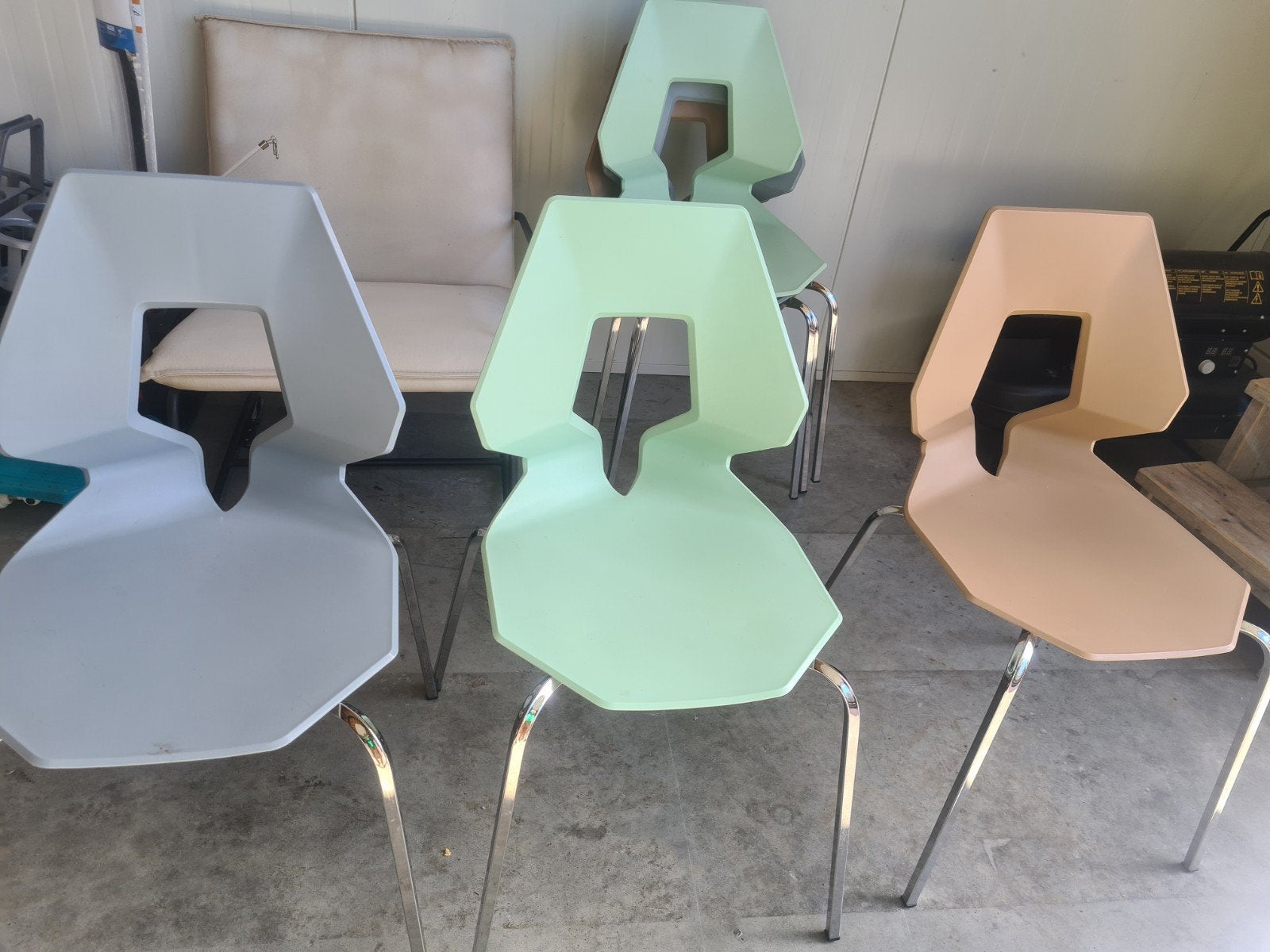 6 Gaber Prodigi stoelen van Delineodesign - Gebruikt, Huis en Inrichting, Stoelen, Ophalen, Kunststof, Gebruikt, Overige kleuren