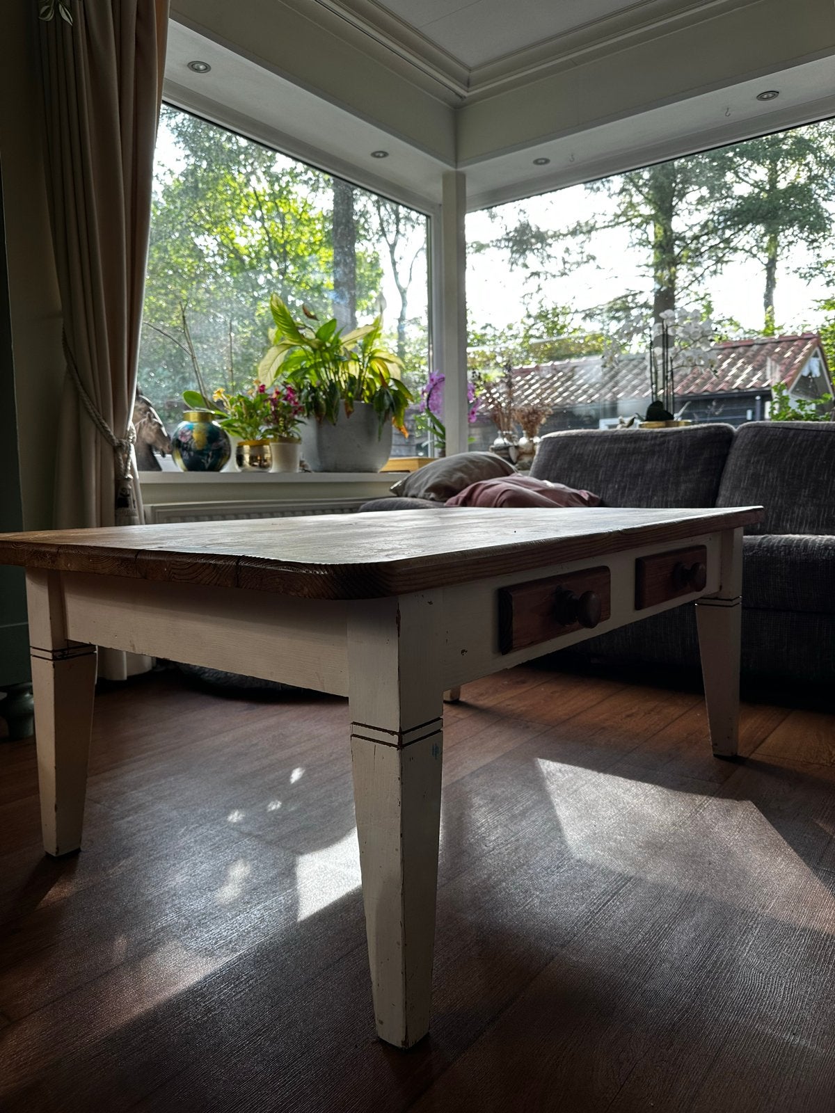 Salontafel met twee lades - 119x78 cm, Ophalen, Gebruikt, 100 tot 150 cm, 50 tot 100 cm
