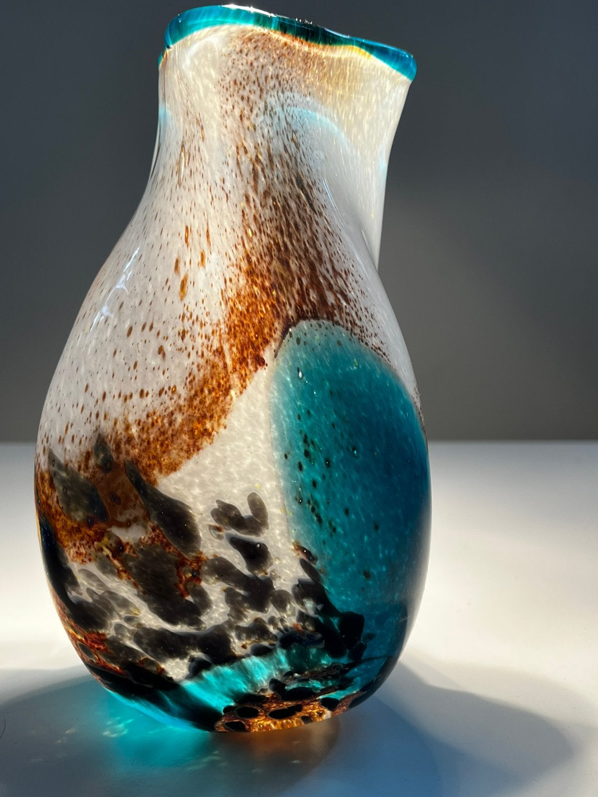 Mdina Glass Malta Seascape mondgeblazen Vaas Michael Harris, Ophalen of Verzenden