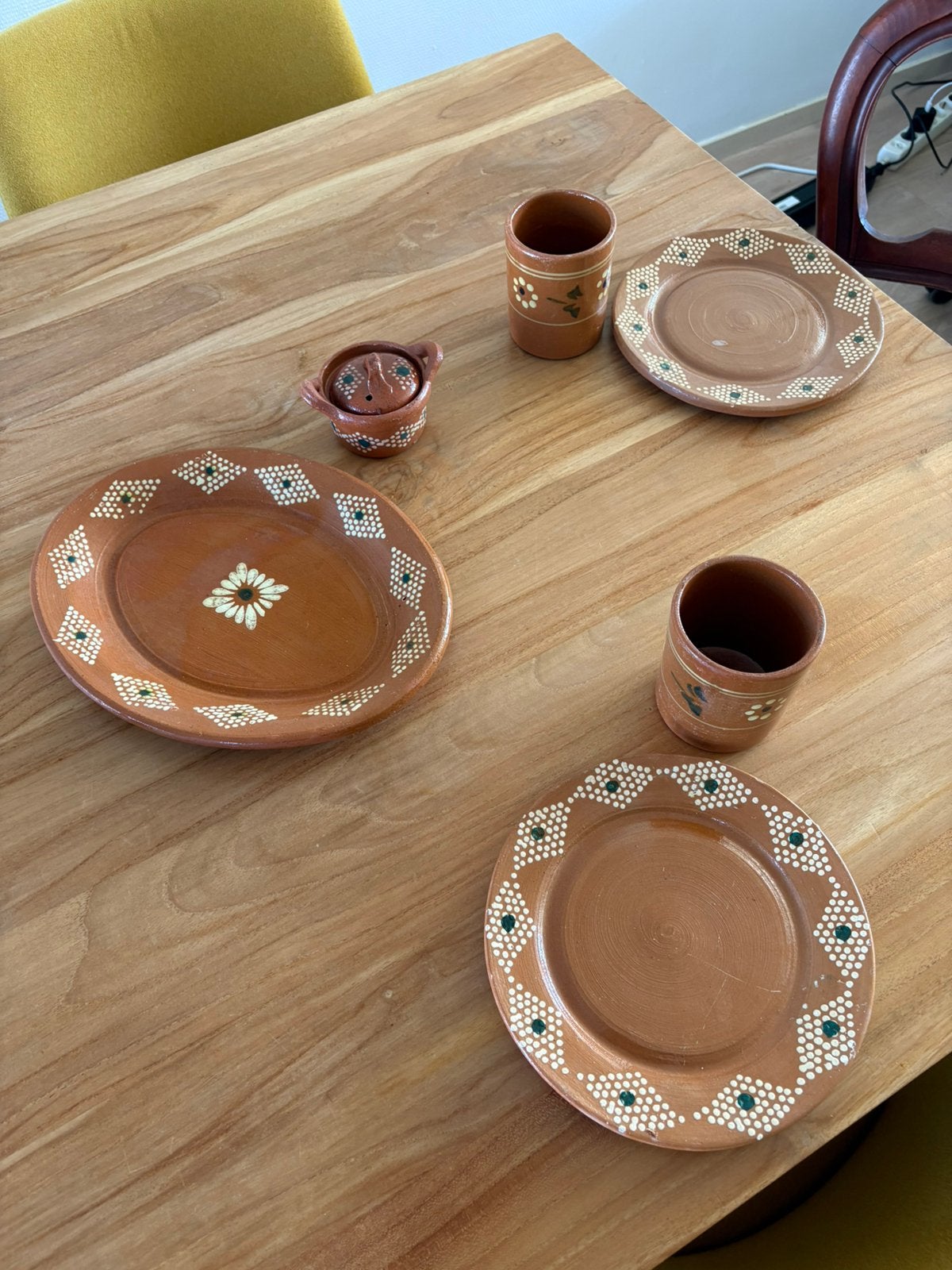 Set keramisch servies, Ophalen of Verzenden, Zo goed als nieuw, Overige stijlen, Kop(pen) en/of Schotel(s)