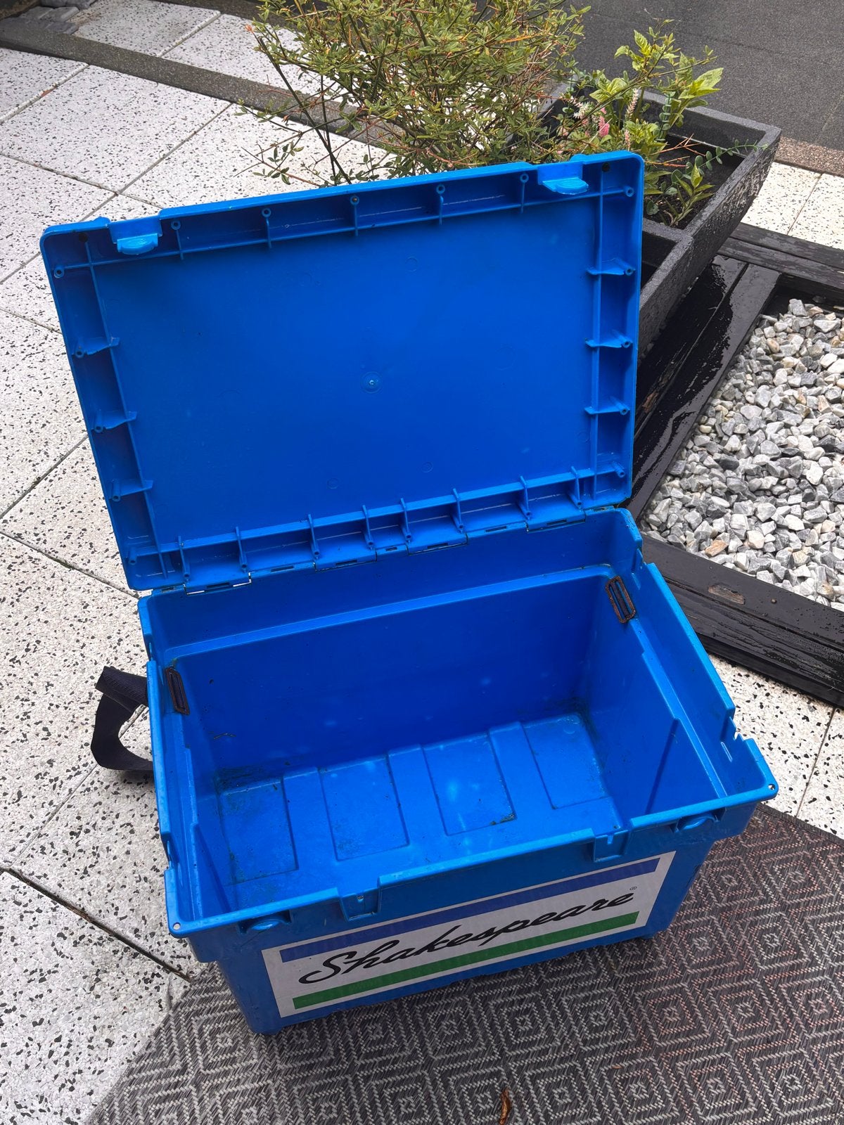 Shakespeare Vis Box met Top Box, Ophalen, Gebruikt, Koffer of Tas