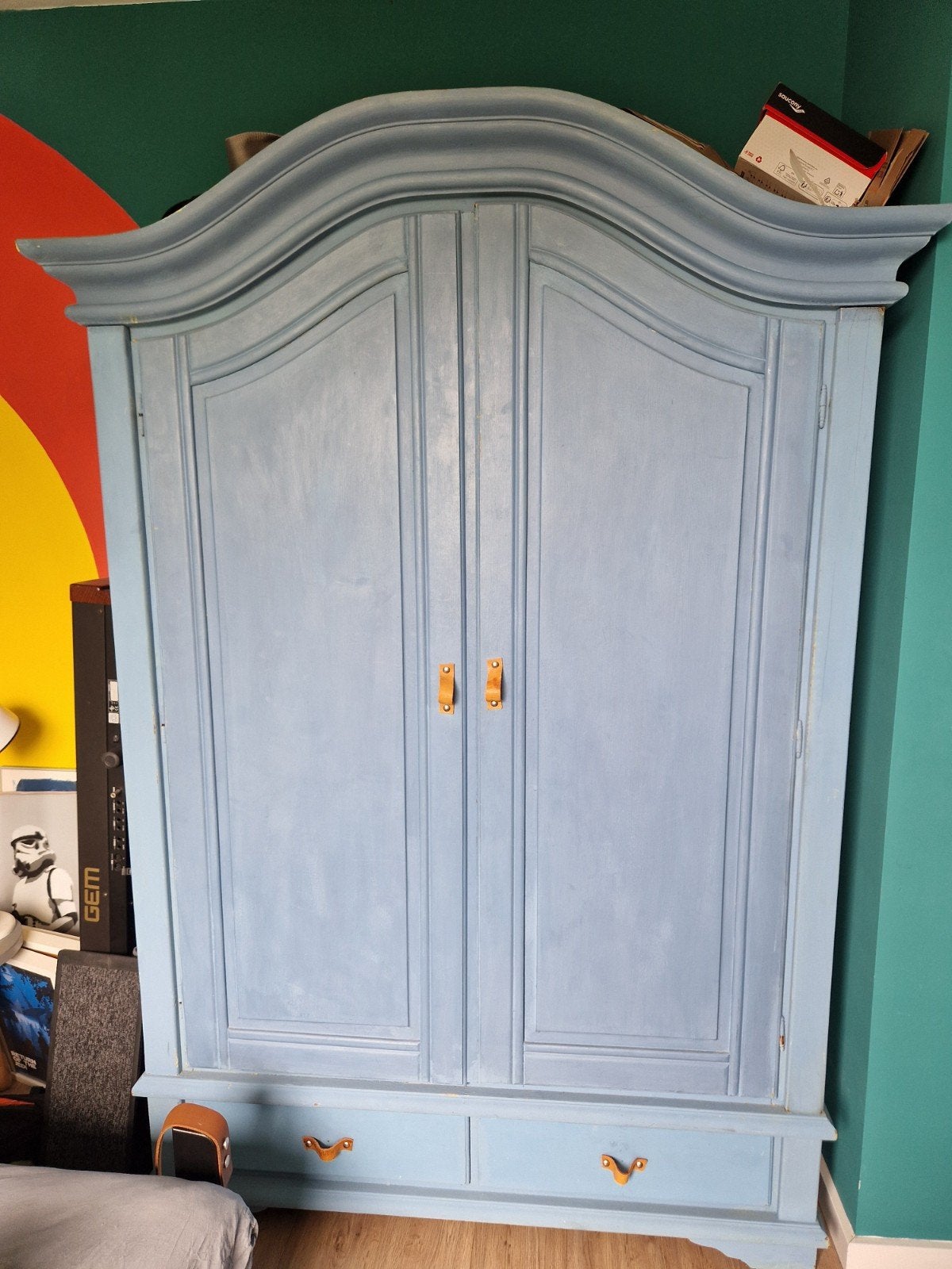 Oude houten linnenkast met veel ruimte, Antiek en Kunst, Antiek | Meubels | Kasten, Ophalen