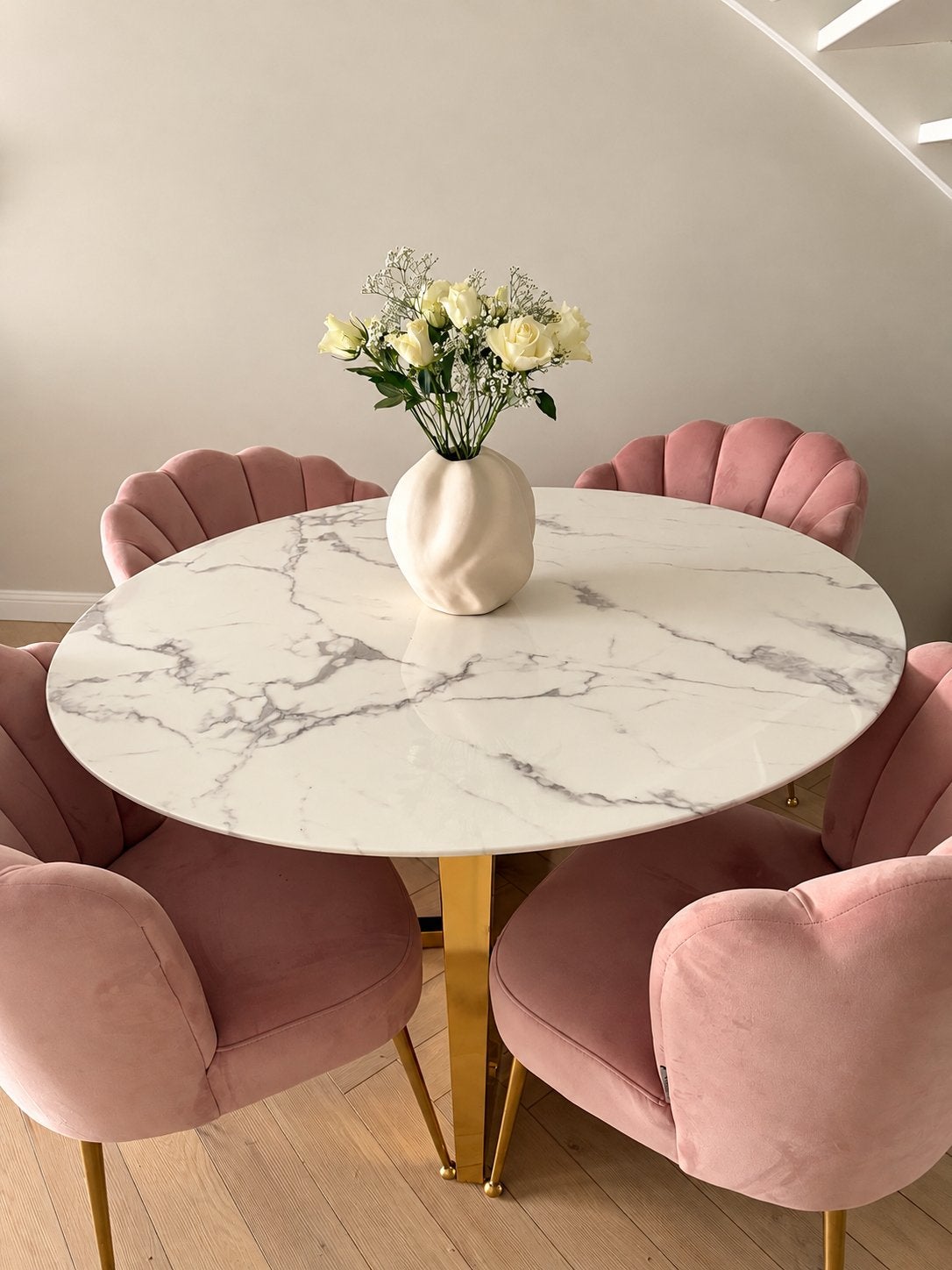 MOET NU WEG - Richmond eettafel en stoelen, Ophalen, Zo goed als nieuw, Rond, 100 tot 150 cm