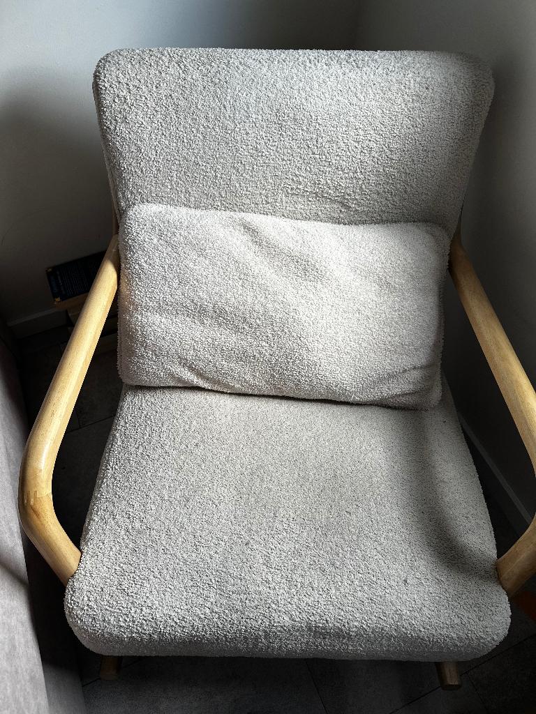 Bouclé schommelstoel, Ophalen, Stof, Gebruikt, Minder dan 75 cm