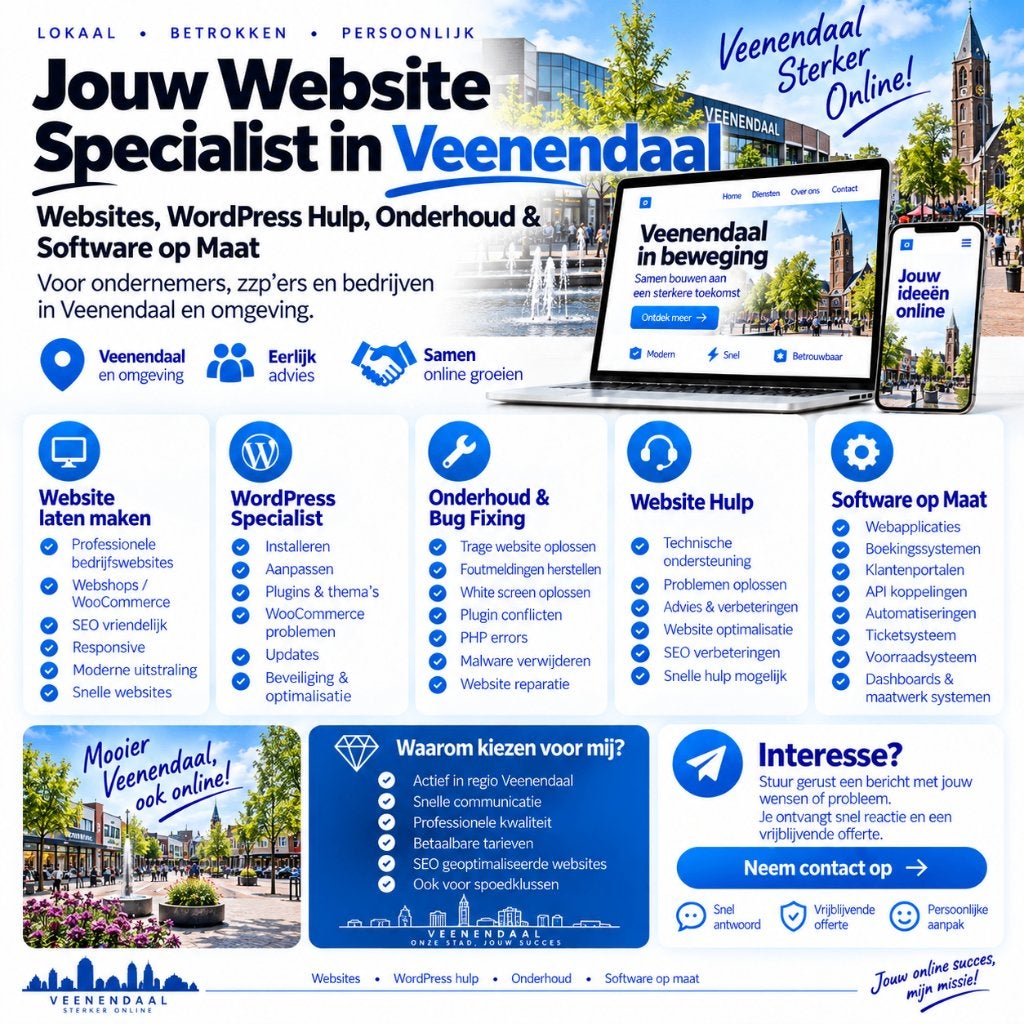 Website Laten Maken & WordPress Hulp Veenendaal, Vacatures, Vanaf 3 jaar, Geschikt als bijbaan, Freelance of Uitzendbasis, 33 - 40 uur