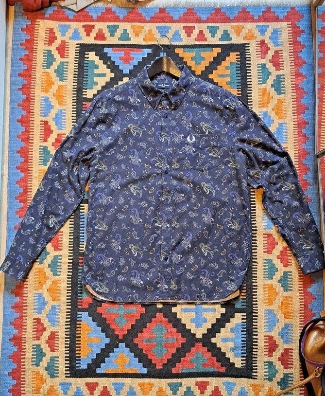 Fred Perry Paisley overhemd - Zo goed als nieuw, Meerkleurig, Zo goed als nieuw, Fred Perry, Halswijdte 39/40 (M)